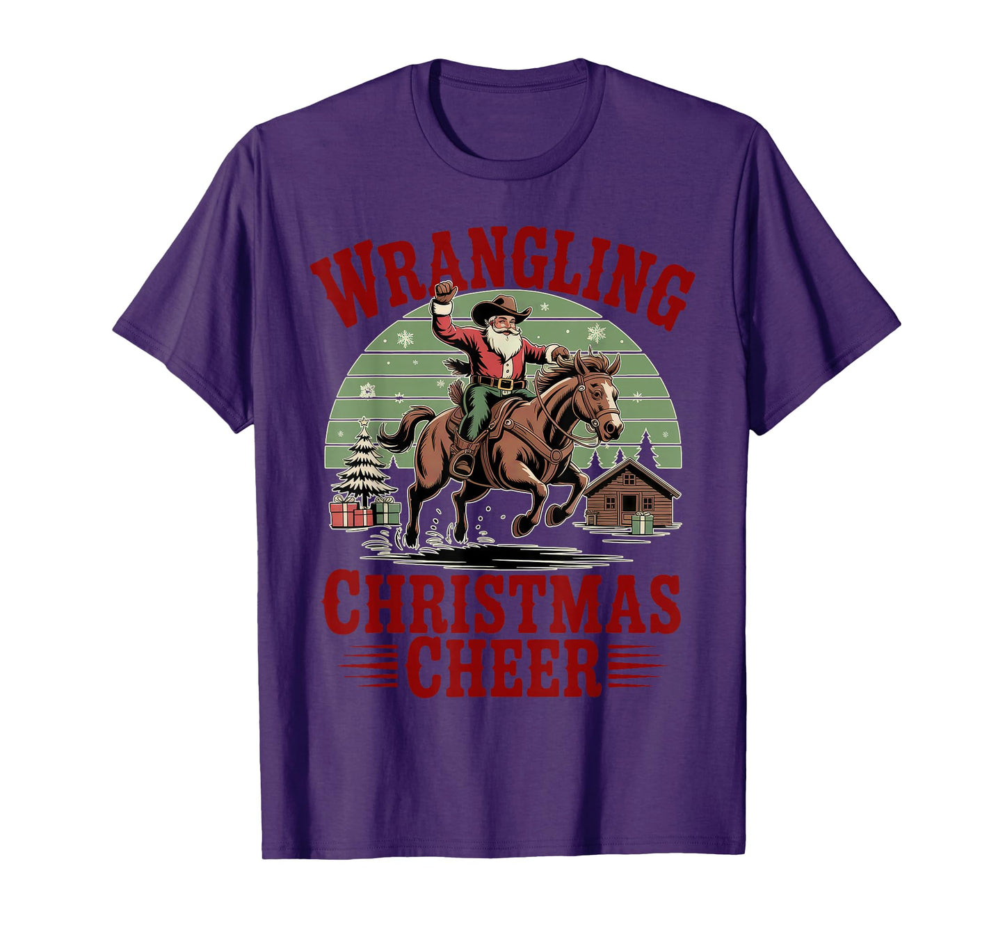 Christmas Cowboy Santa Riding Horse Rodeo T-Shirt