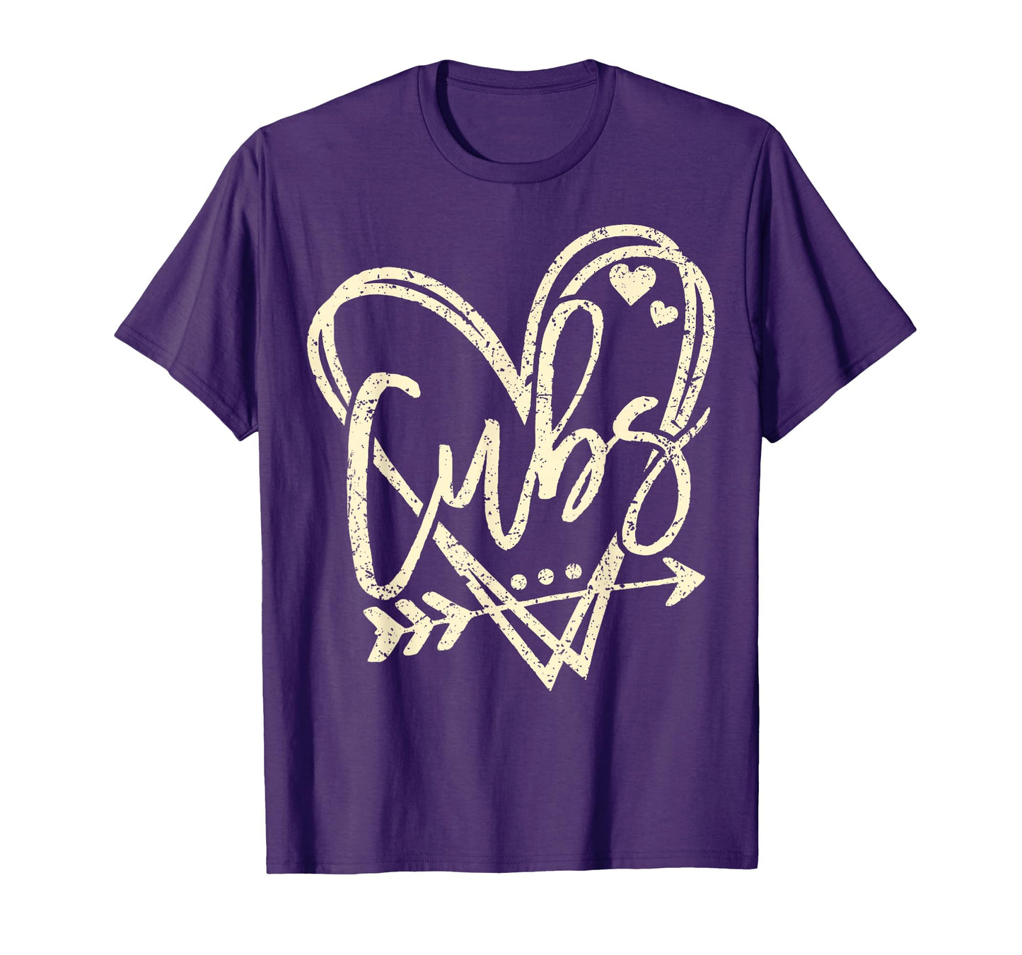Vintage Distressed Cubs Heart Gift for Men Women Kids T-Shirt