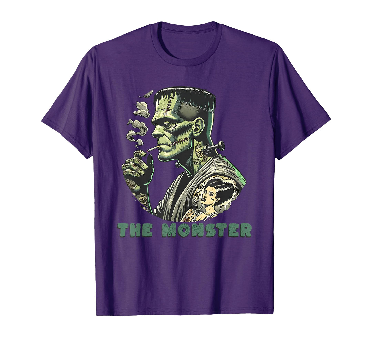 Funny The Bride The Monster Frankenstein Spooky Halloween T-Shirt