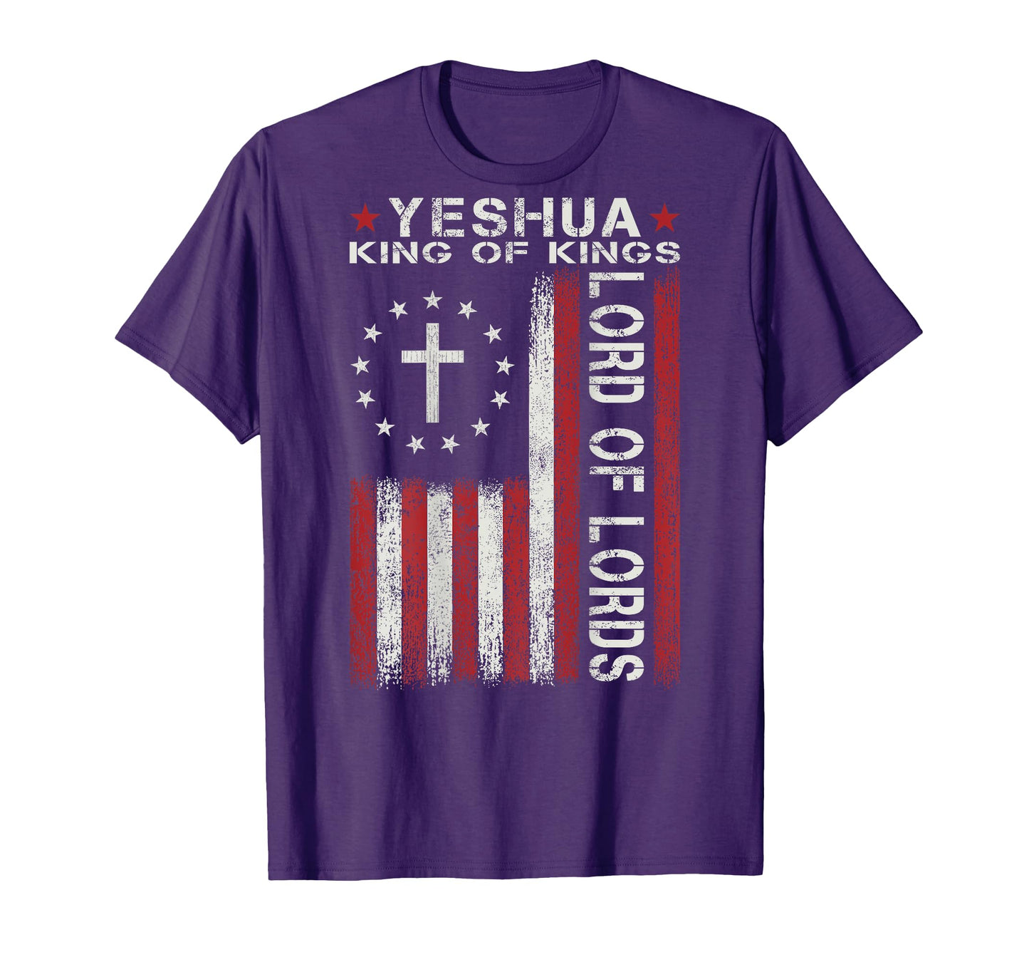 YESHUA Jesus Is King Christian Bible Faith Cross Religious T-Shirt
