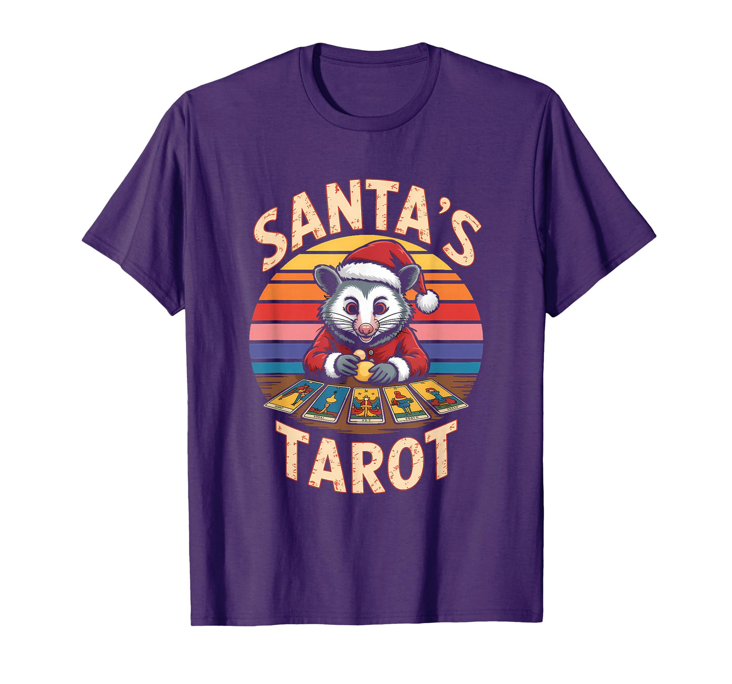Opossum Tarot: Santa's Retro Holiday T-Shirt