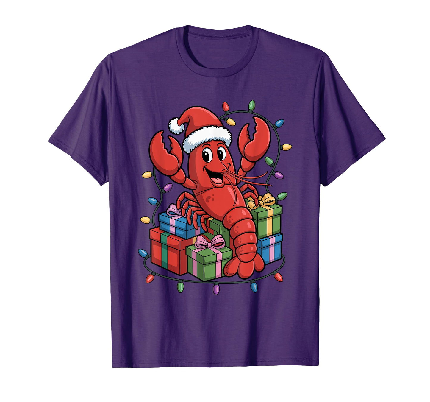 Lobster Santa Hat Foodie Seafood Lover Ugly Christmas Pajama T-Shirt