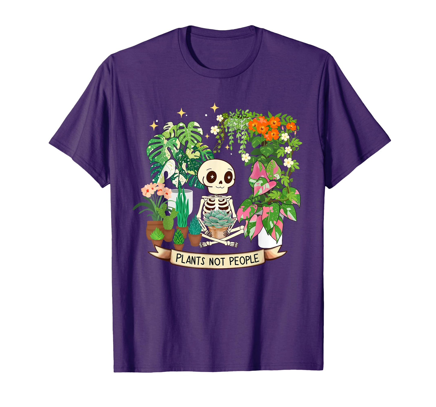 Plant Lover Skeleton Plants Not People T-Shirt