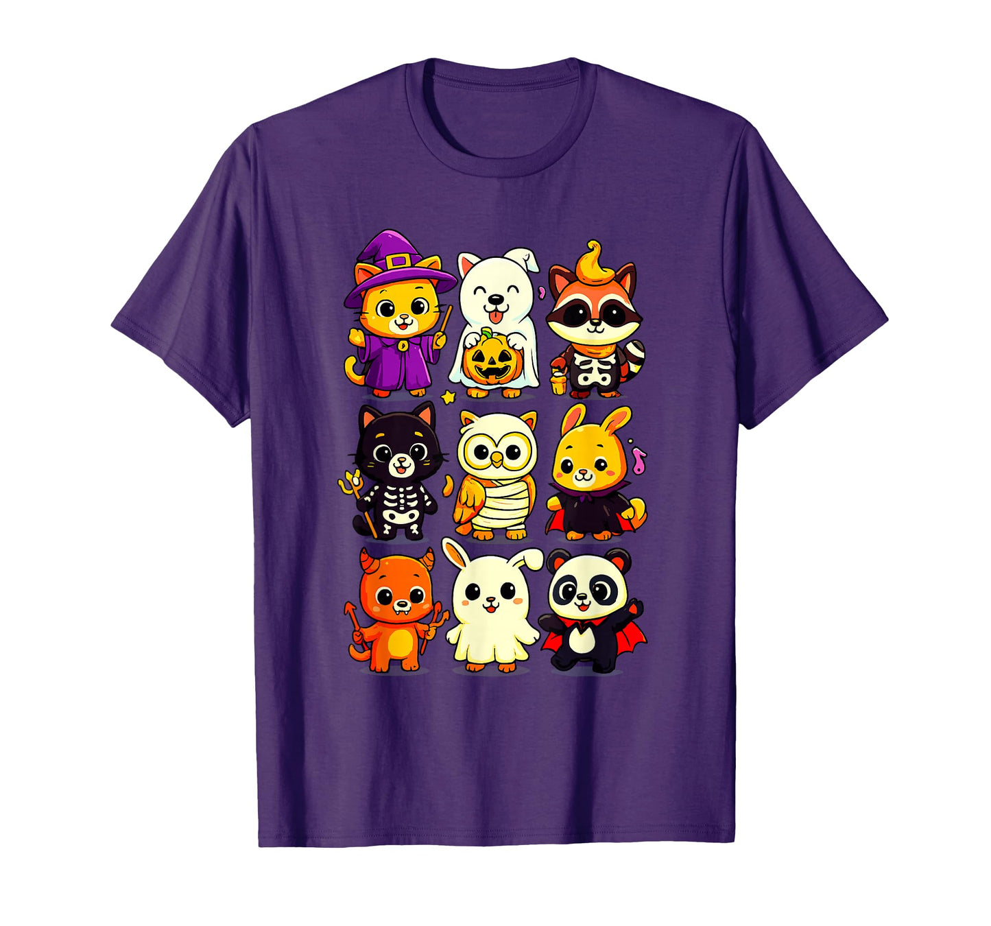Kawaii Halloween Animals Cute Ghost Witch Vampire Costume T-Shirt