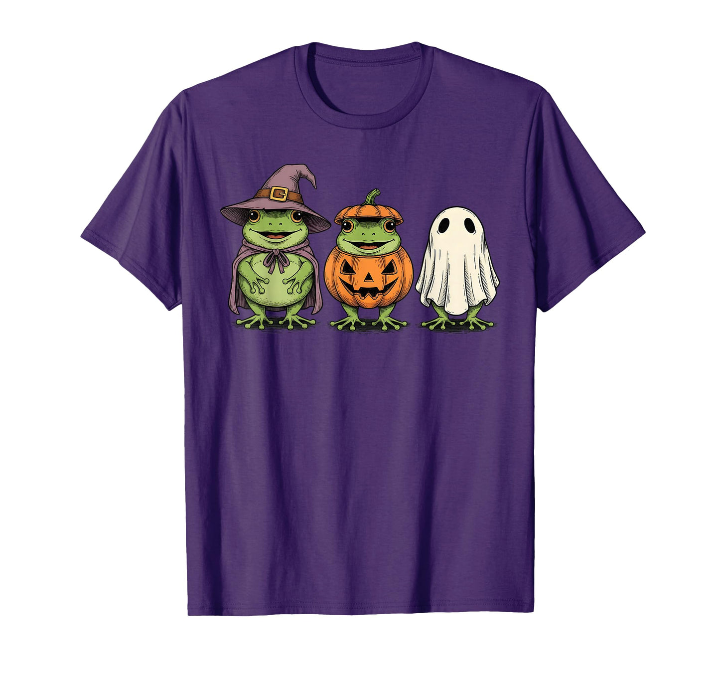 Spooky Ghost Frog Lover Pumpkin Halloween T-Shirt