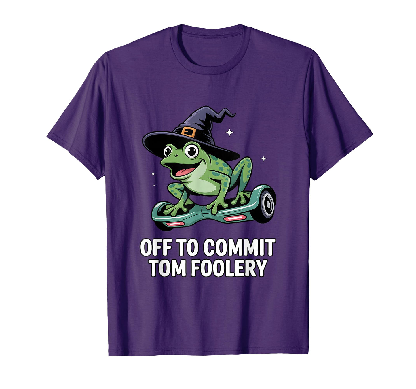 Off to Commit Tom Foolery Funny Halloween Frog Witch Hat T-Shirt