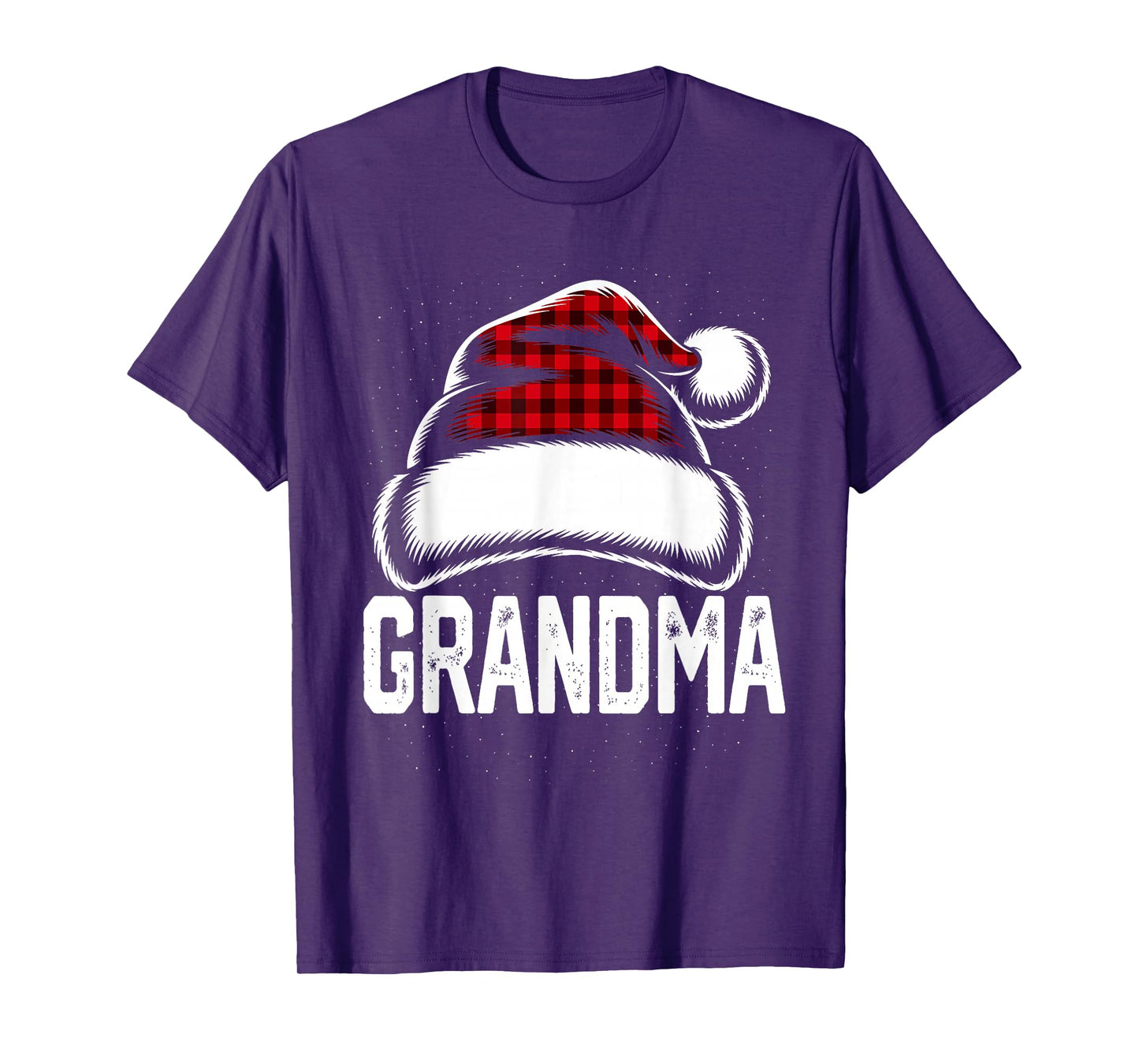Grandma Santa Red Plaid Christmas Family Matching Pajamas T-Shirt
