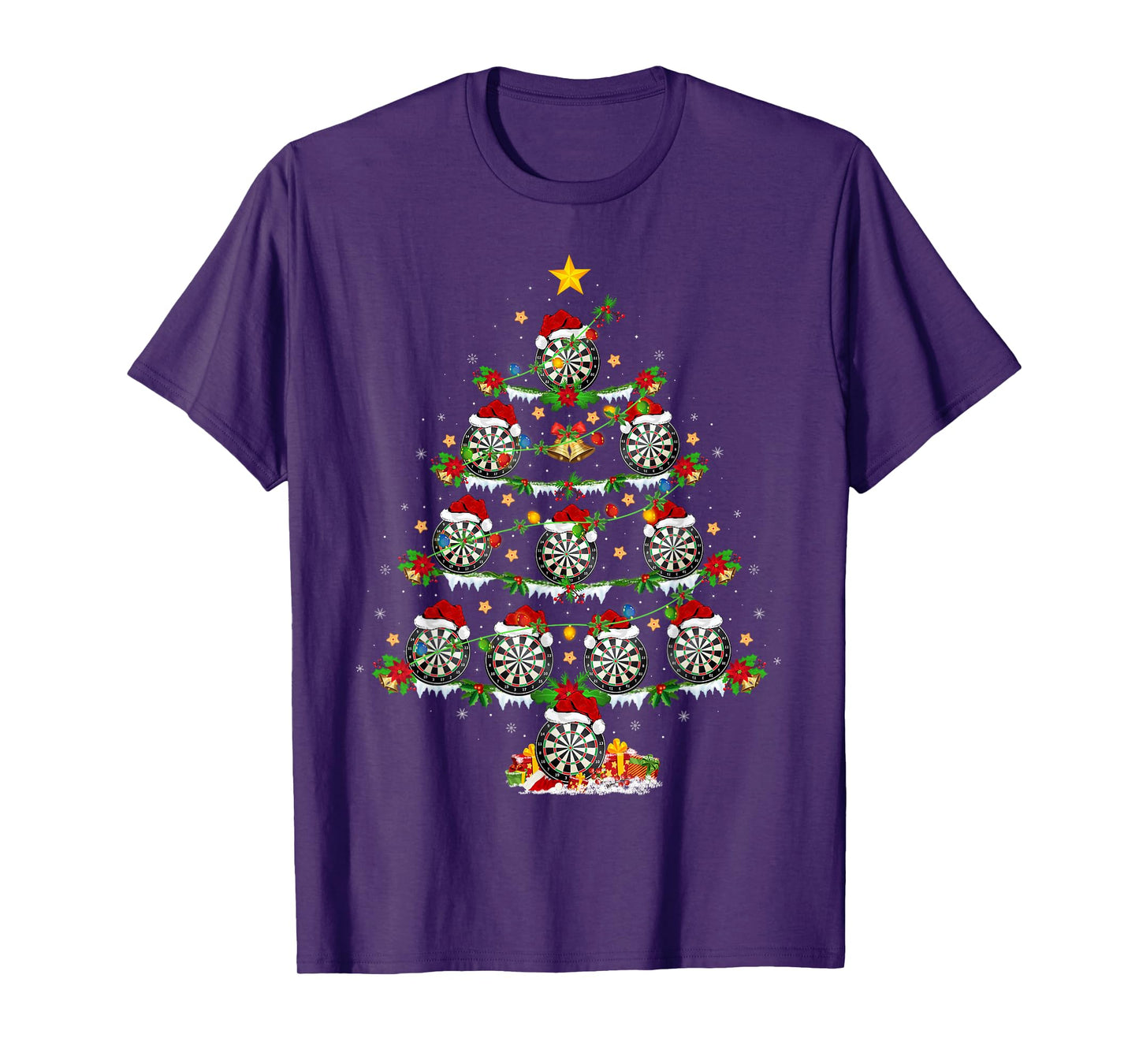 Darts Christmas Tree Lights Darts Sports Player Xmas T-Shirt