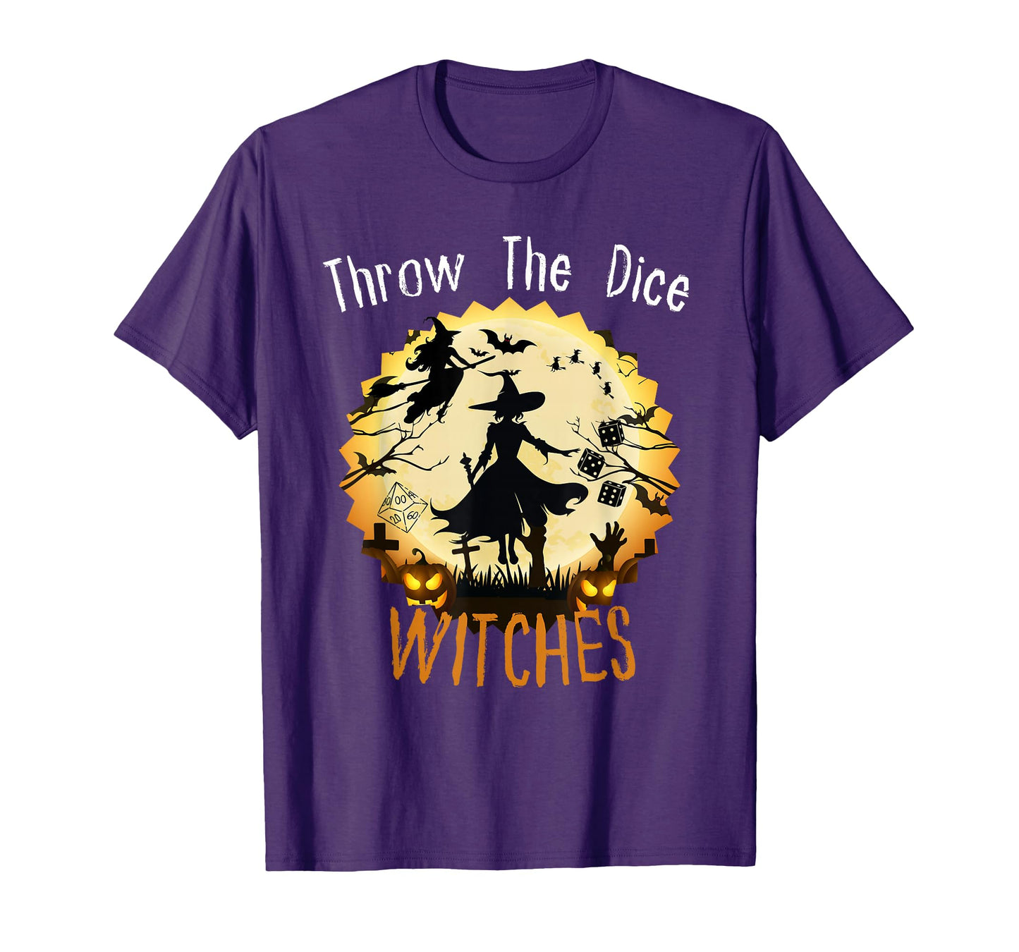 Throw The Dice Witches Bunco Game Halloween Party Apparel T-Shirt