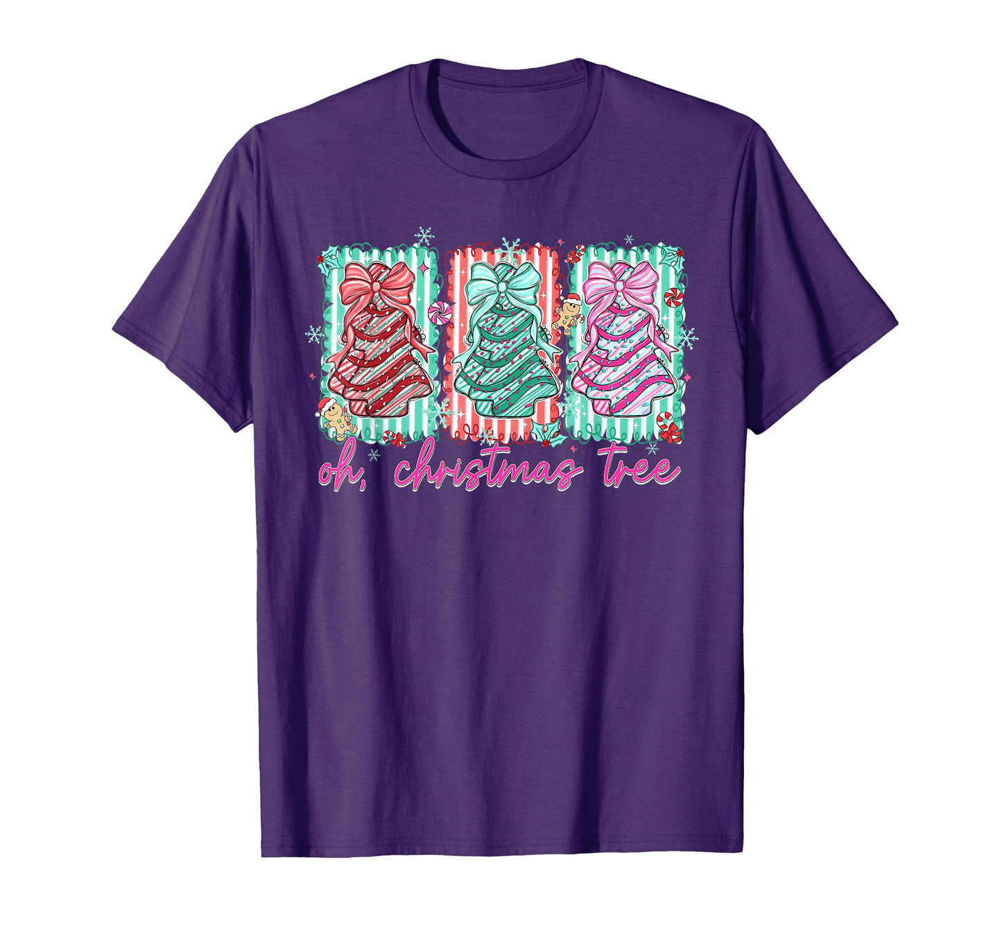 Oh Christmas Tree Xmas Coquette Bow Family Holiday Pajamas T-Shirt