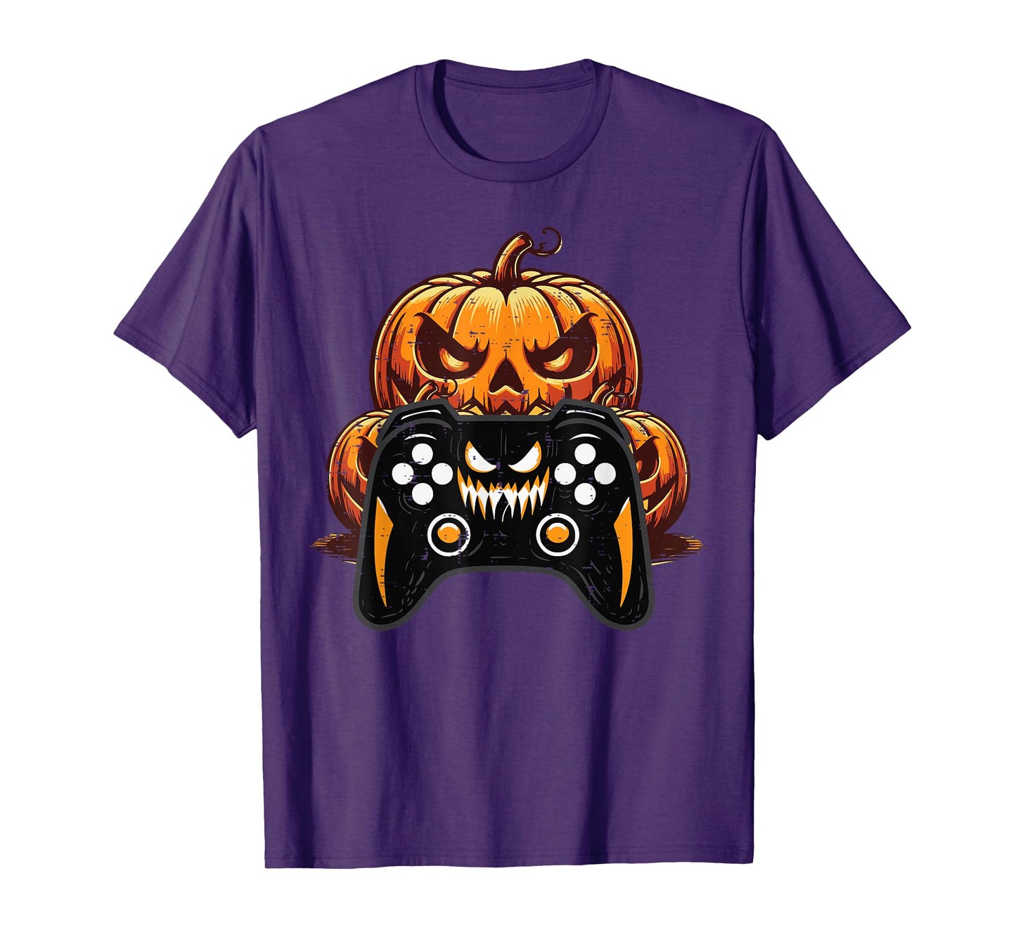 Gamer Video Game Pumpkin Halloween Men Boys Kids Teen Youth T-Shirt