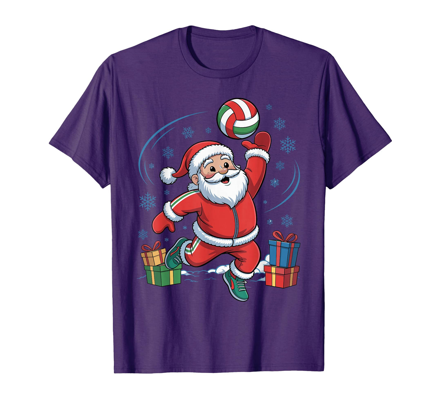 Funny Santa Playing Volleyball Holiday Christmas Xmas Pajama T-Shirt