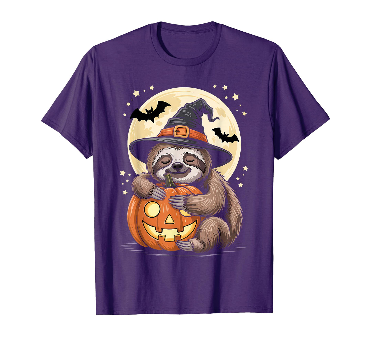 Halloween Sloth Witch Hat Pumpkin Spooky T-Shirt