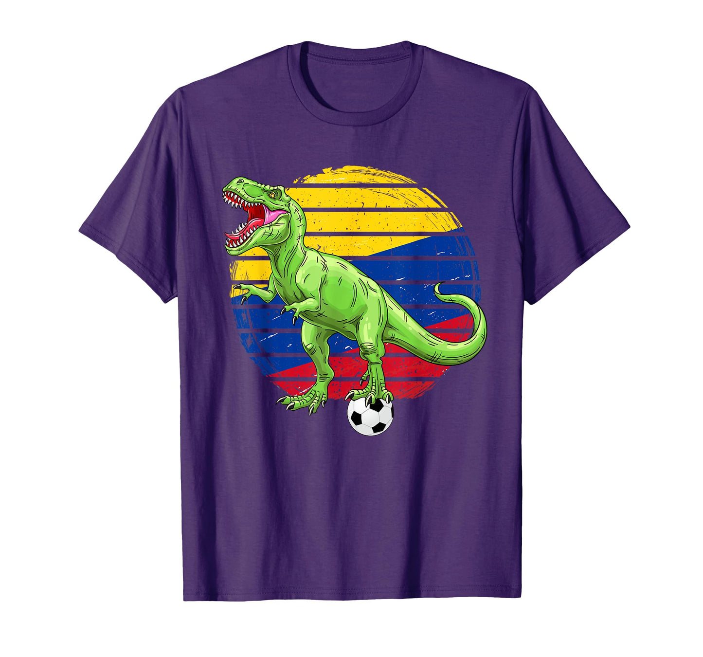 Soccer Dinosaur Trex Colombia Flag Boys Girls Toddler T-Shirt
