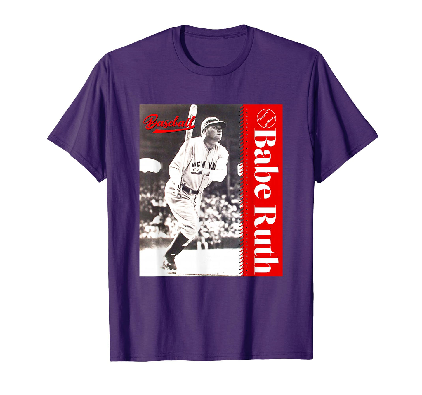 Great Moment Store Unisex-Adult Baseball T-Shirt, Black, Small, Short Sleeve, Classic Fit, Crew Neck, Baseball Player Pattern