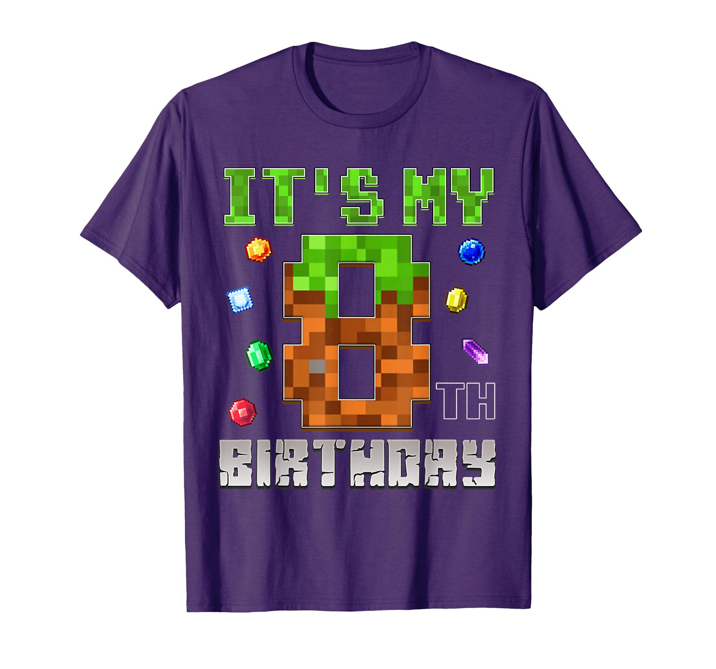 Birthday Boy Shirt It's My 8th Birthday Video Game Pixel T-Shirt