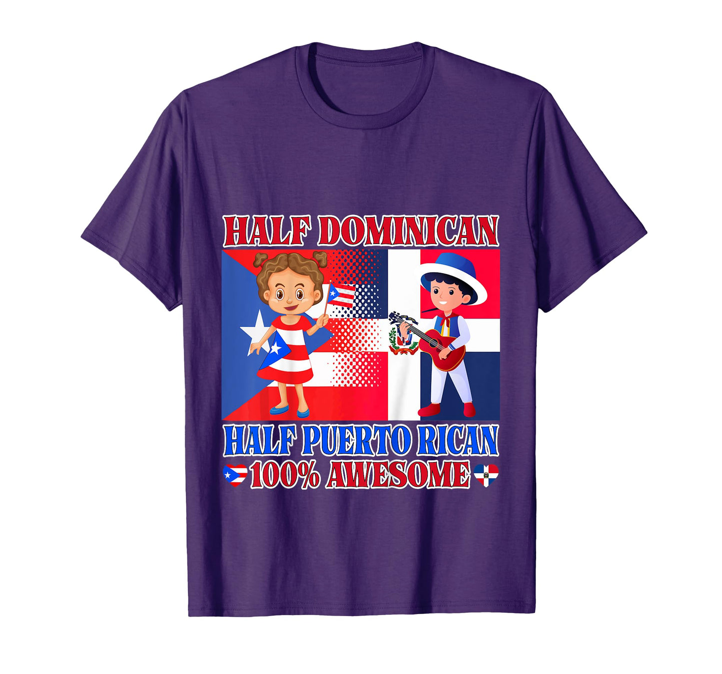 Half Puerto Rican Half Dominican Republic Flag Toddler Girls T-Shirt