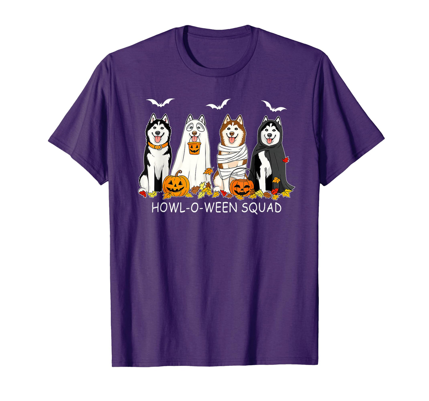 Funny Husky Ghost Dogs Halloween Husky Dog Mom Husky Lover T-Shirt