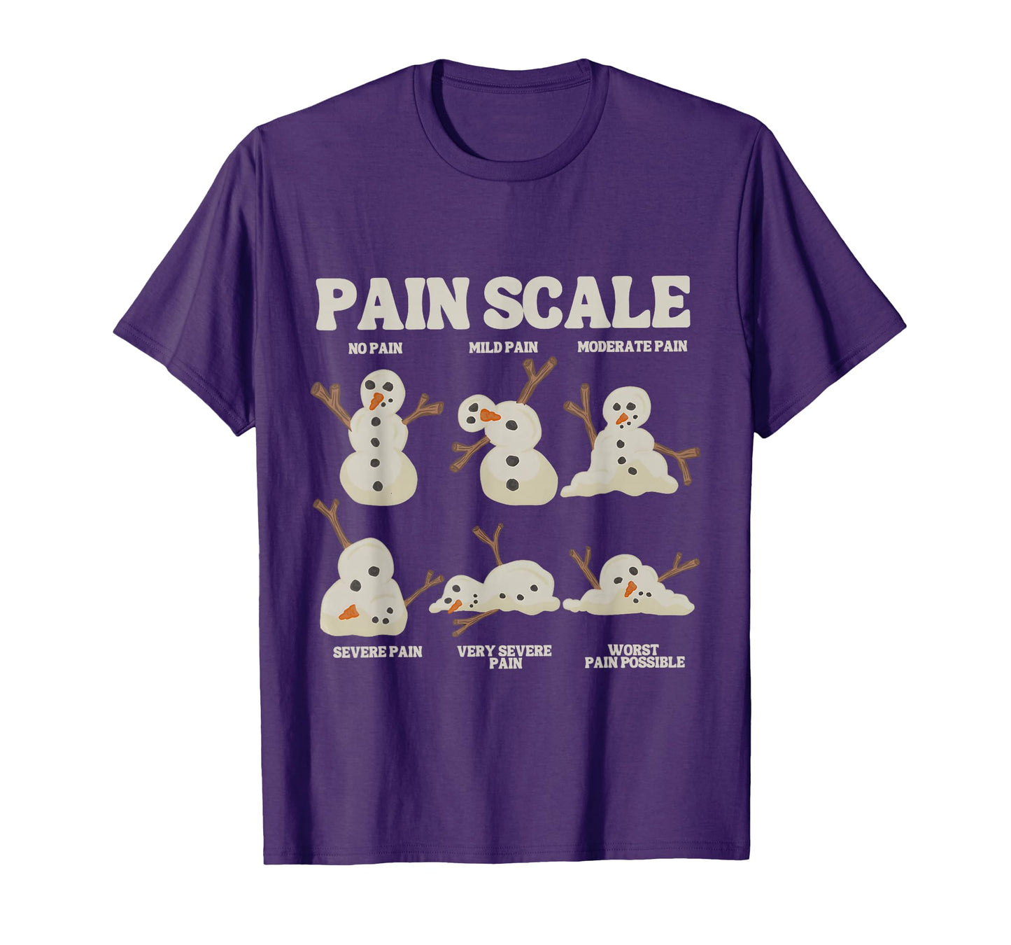 Pain Scale Snowman Funny Nurse Christmas ICU Nurse T-Shirt
