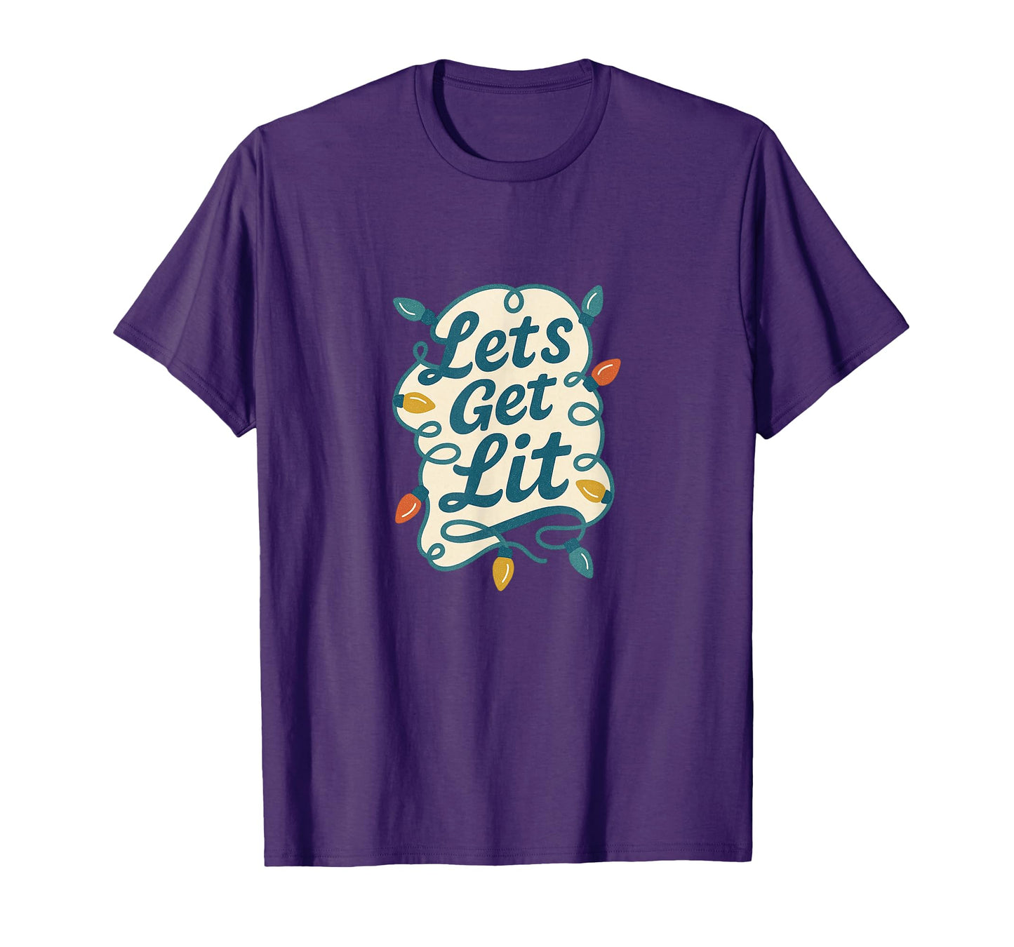 Let’s Get Lit Funny Christmas Lights Holiday Party Humor T-Shirt