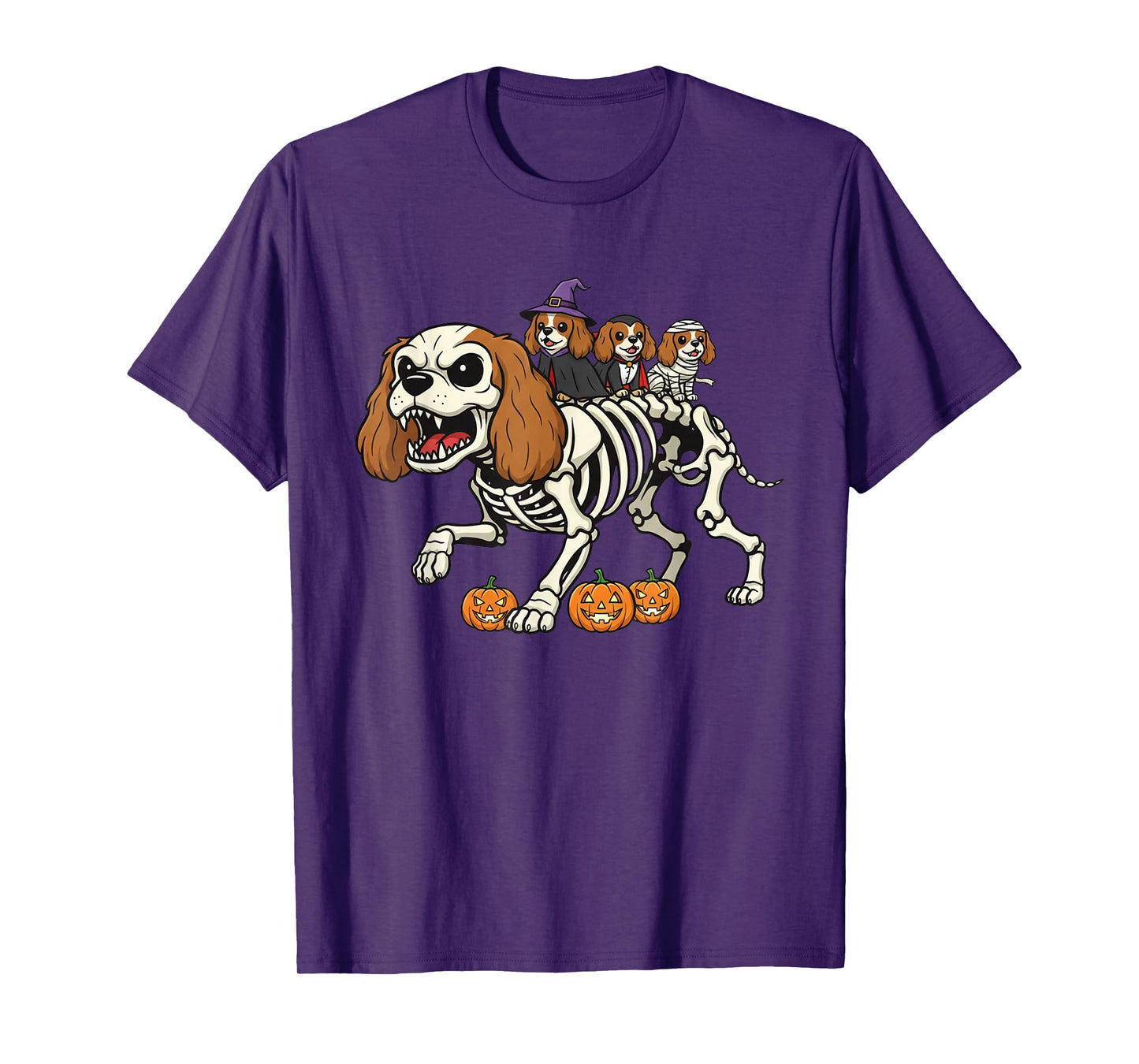 Cavalier King Charles Spaniel Dog Halloween Kids Mens Womens T-Shirt