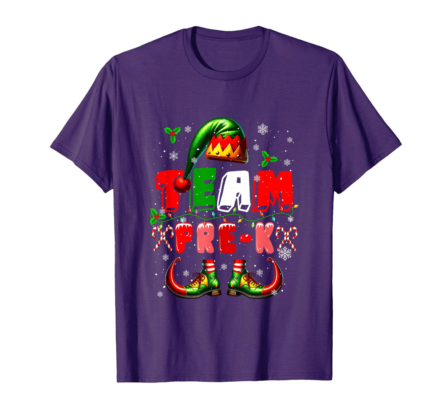 Team Pre-K Christmas Elf Costume Teachers Students Kids T-Shirt