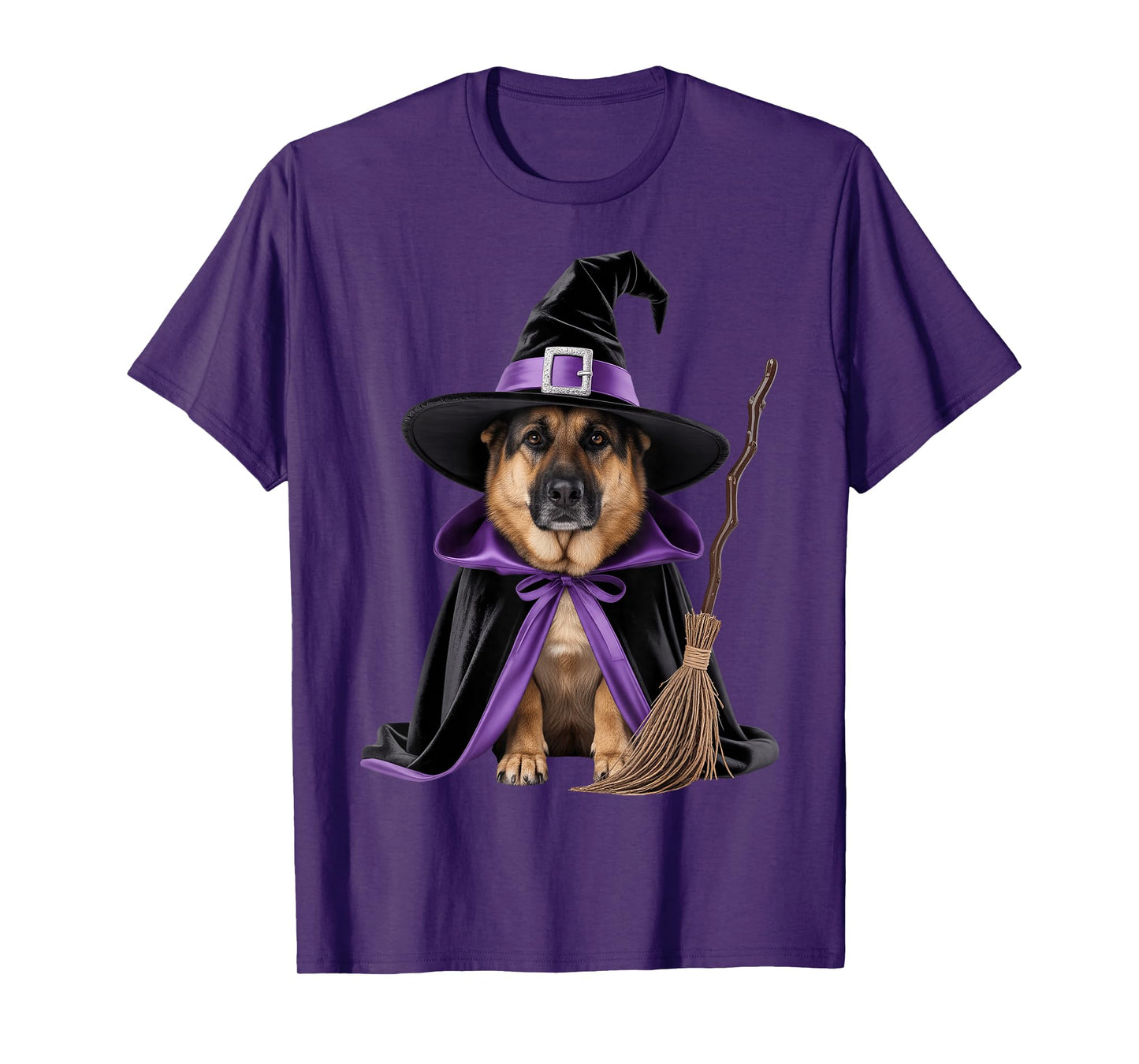 German Shepherd Witch Halloween T-Shirt