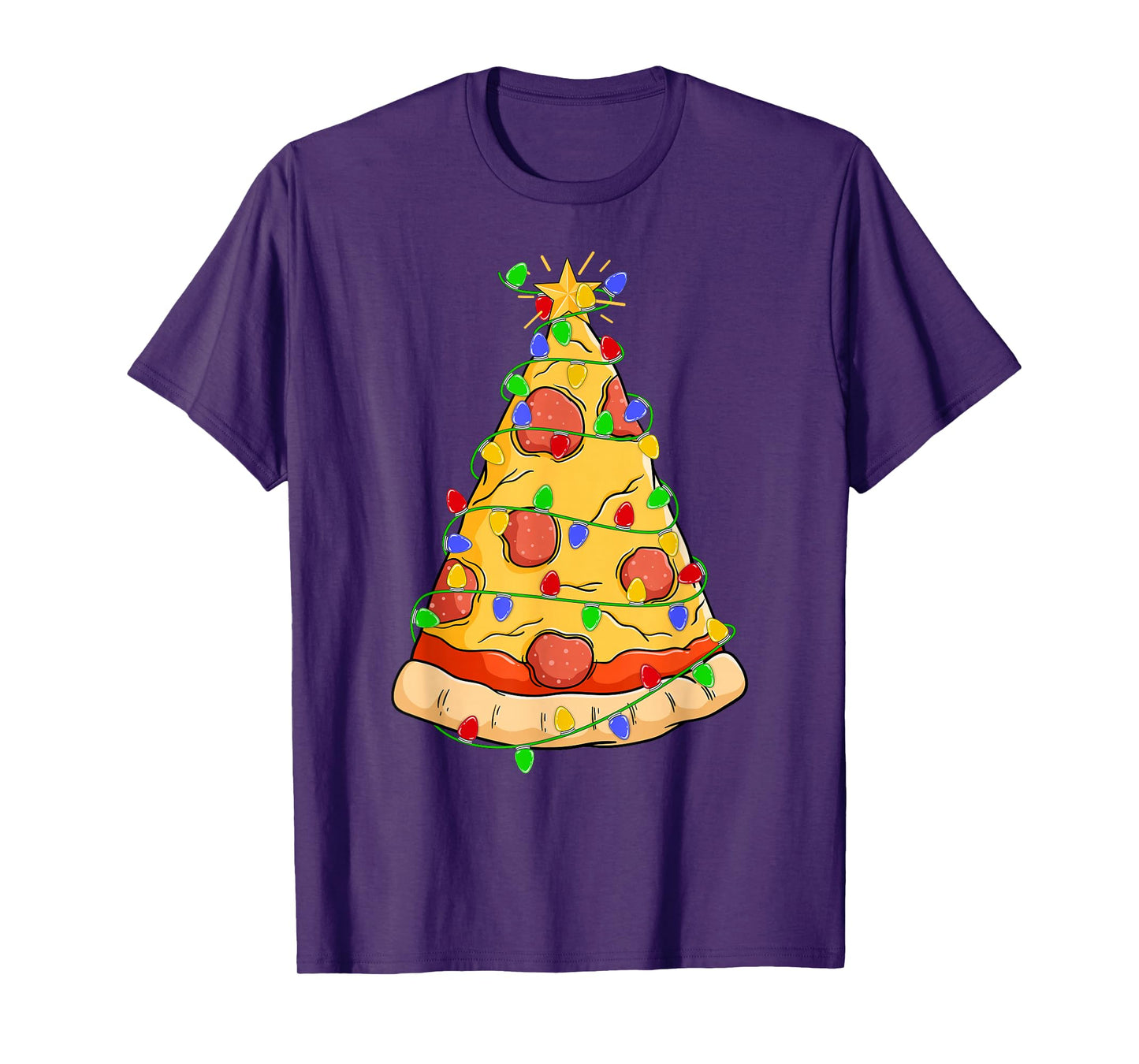 Funny Pizza Fast Food Lover Ugly Xmas Pizza Christmas Tree T-Shirt