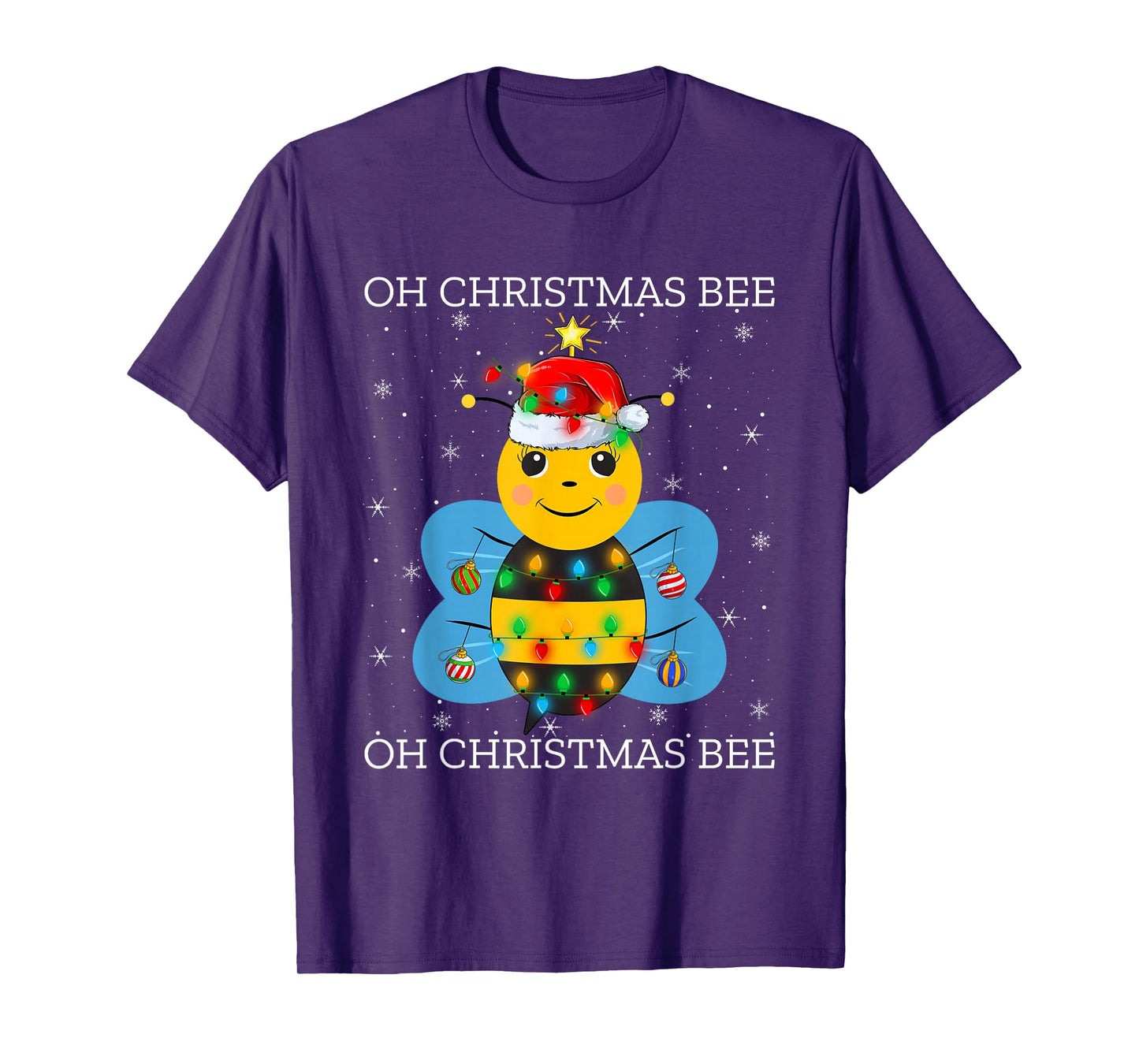 Bumble Bee Christmas Tree Funny Santa Bees Boys Girls Xmas T-Shirt