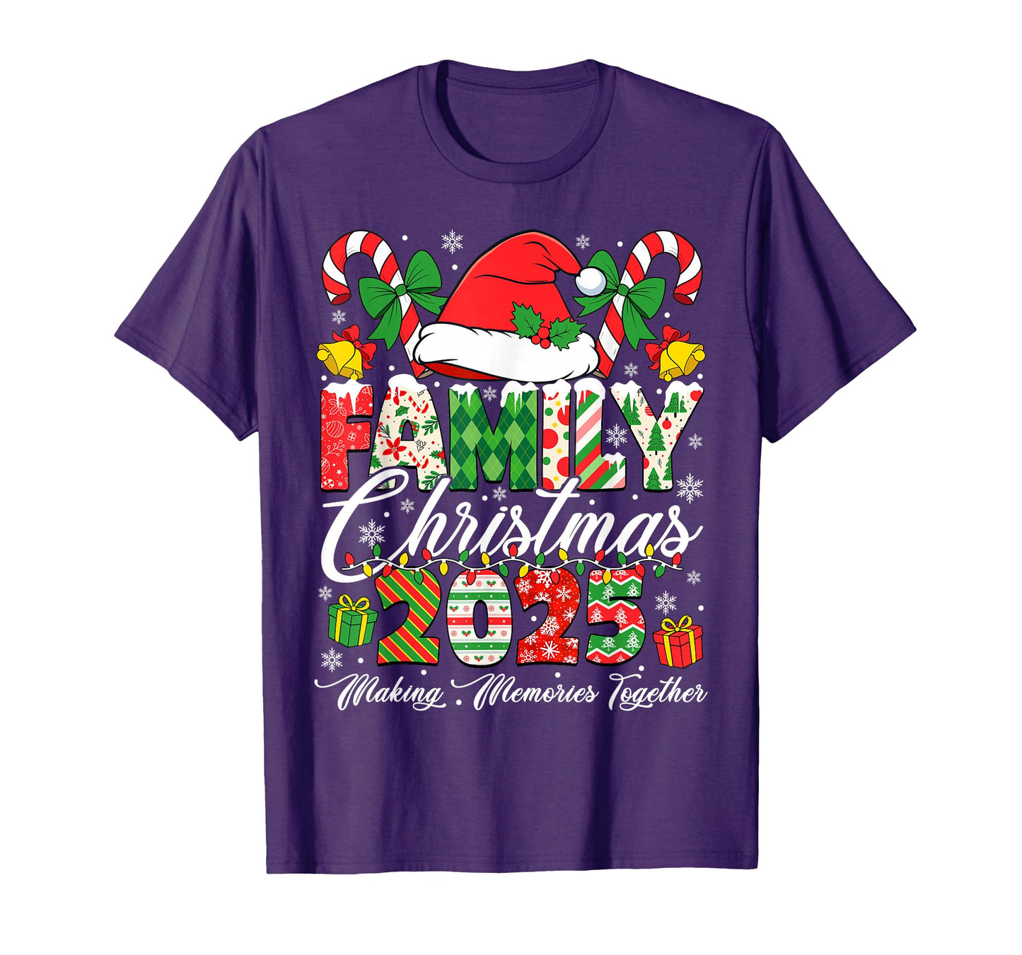 Family Christmas 2025 Matching Squad Santa Elf Funny Xmas T-Shirt