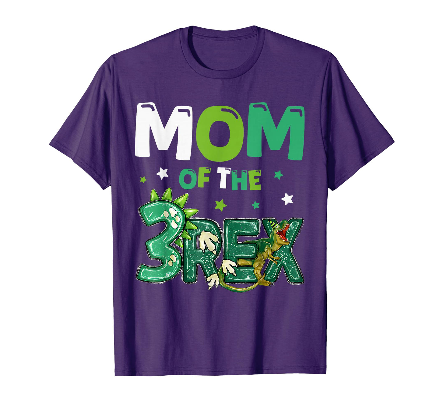 Mom of the Three Rex Birthday Dinosaur Family Matching T-Shirt