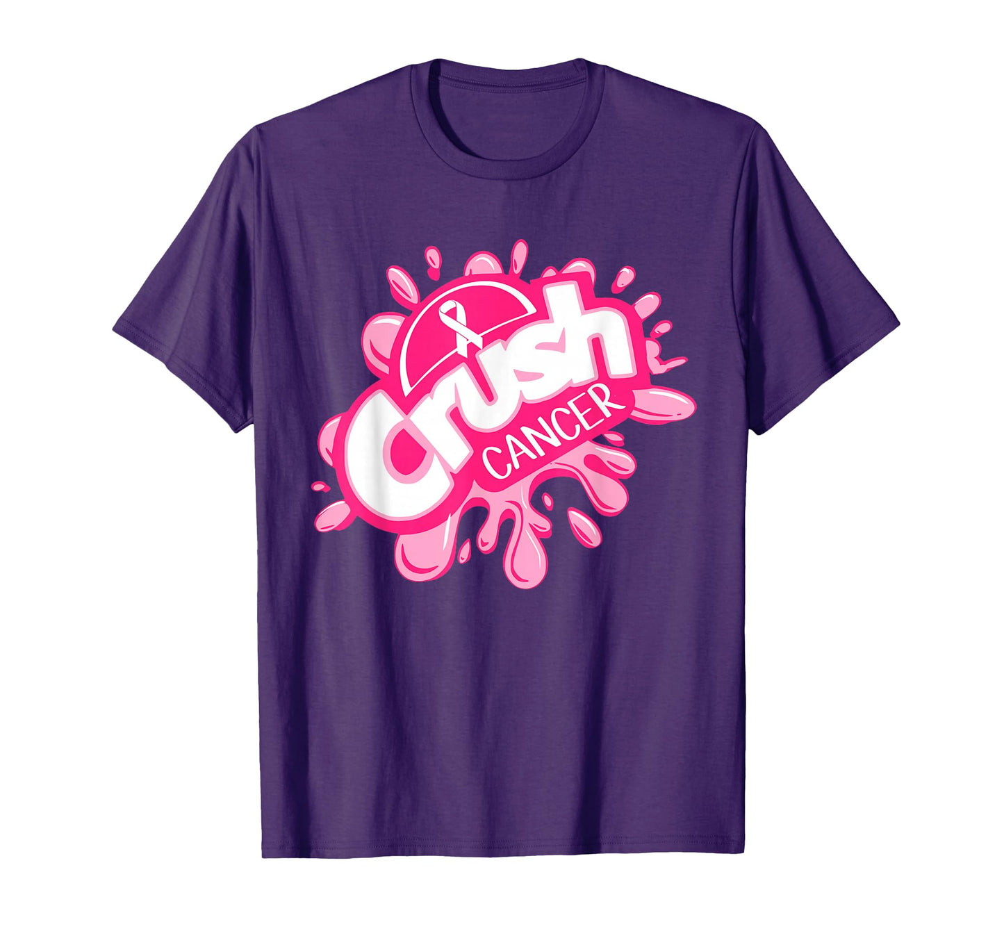 Crush Cancer Pinktober Ribbon Breast Cancer Awareness T-Shirt