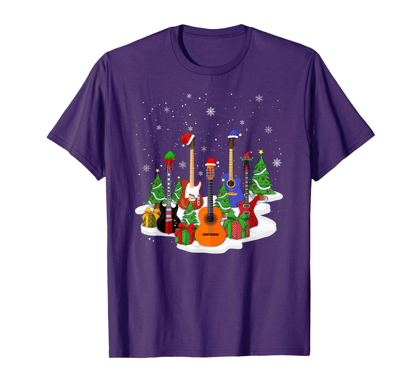 Guitar Christmas Decor Musical Guitar Lovers Guitarist Xmas T-Shirt