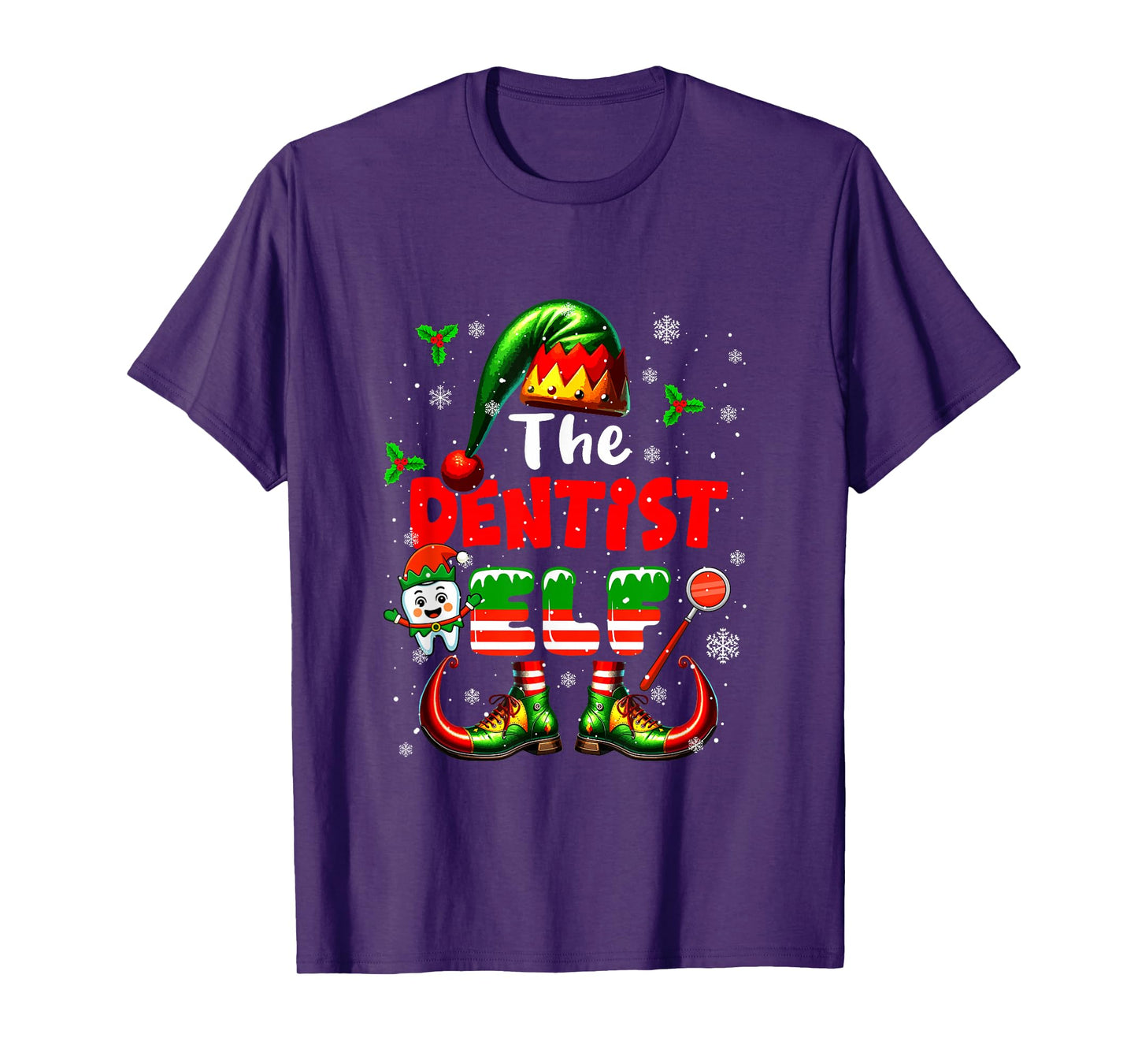 The Dentist Elf Christmas Funny Job Team Matching Parties T-Shirt
