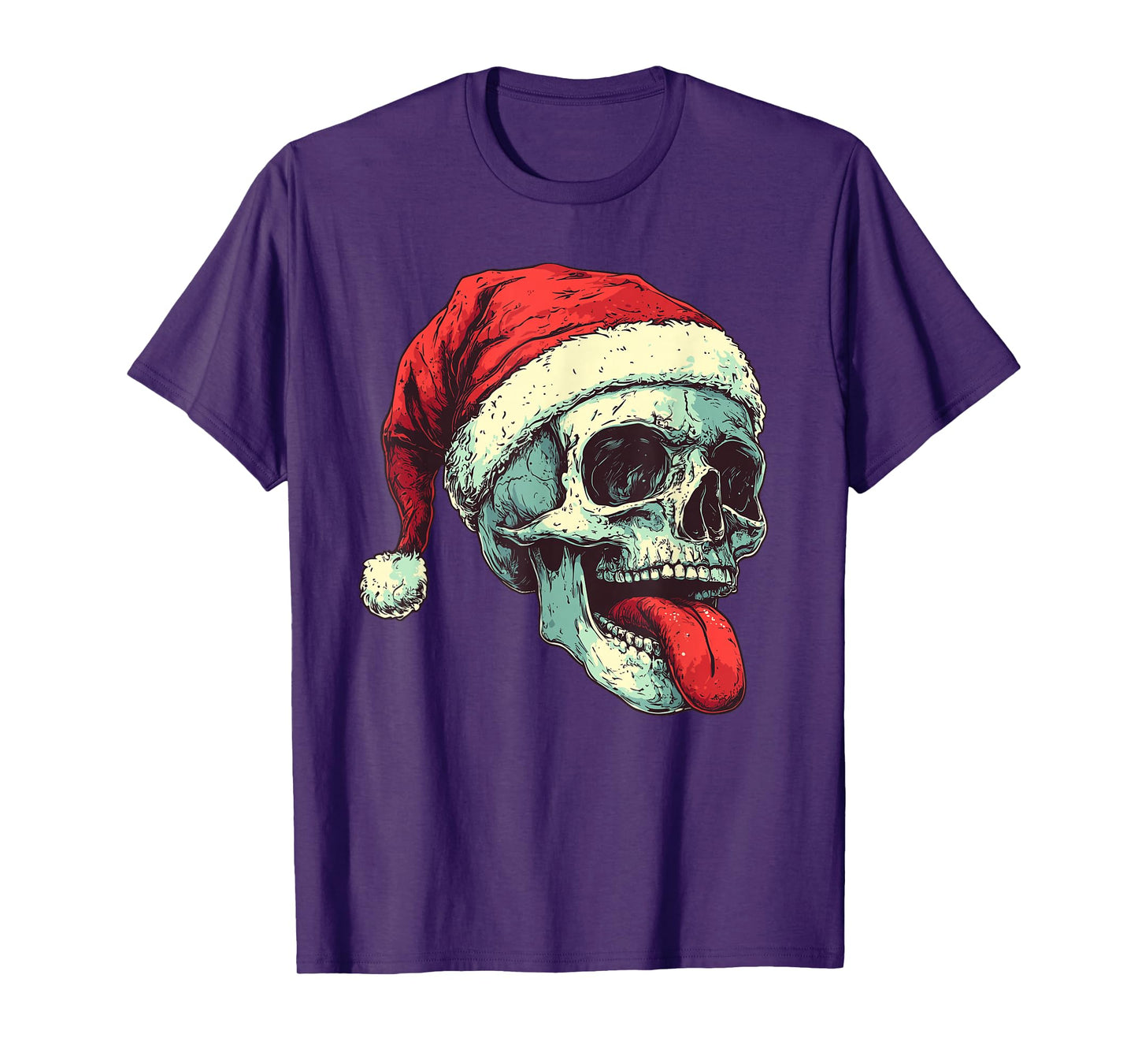 Christmas Badass Skull, Santa Claus, Music, Bones and Santa Claus T-Shirt