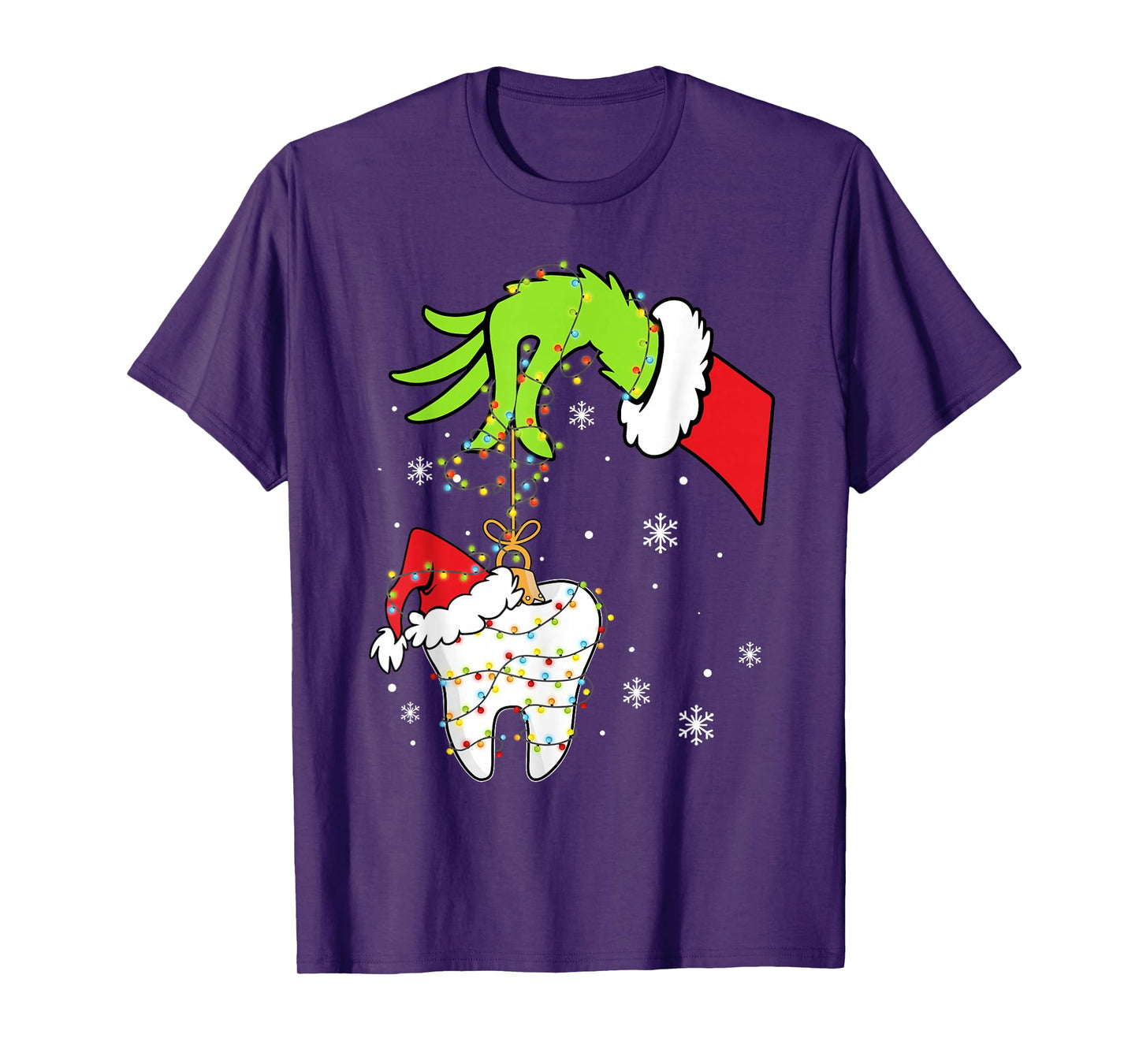 Tooth Dentist Dental Assistant Teeth Christmas Xmas Lights T-Shirt