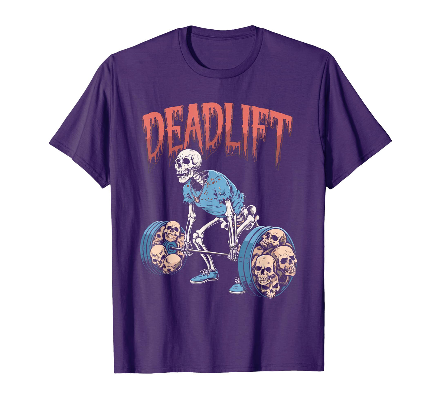 Deadlift Skull Skeleton Workout Powerlifting Gym Lovers T-Shirt