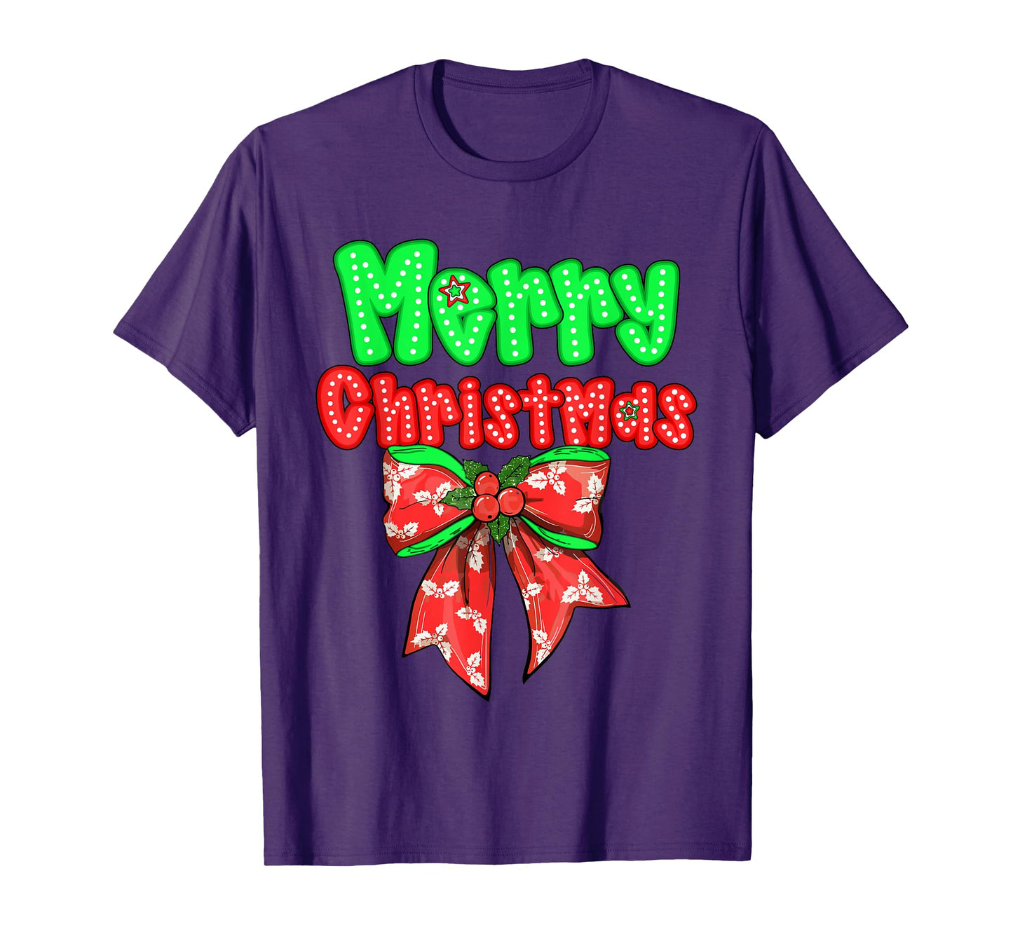 Merry Christmas Bow Red Santa Xmas Coquette Aesthetic T-Shirt