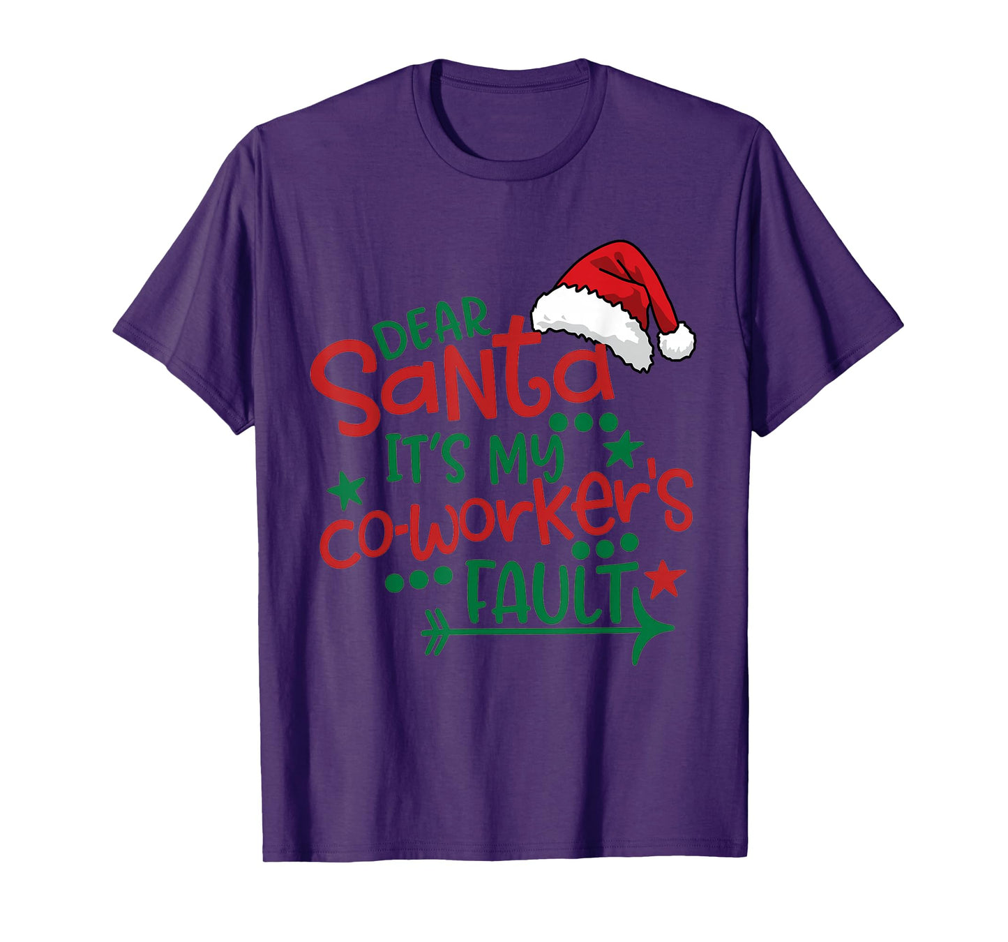 Dear Santa My Co-Worker Fault Funny Christmas Outfit Pajama T-Shirt