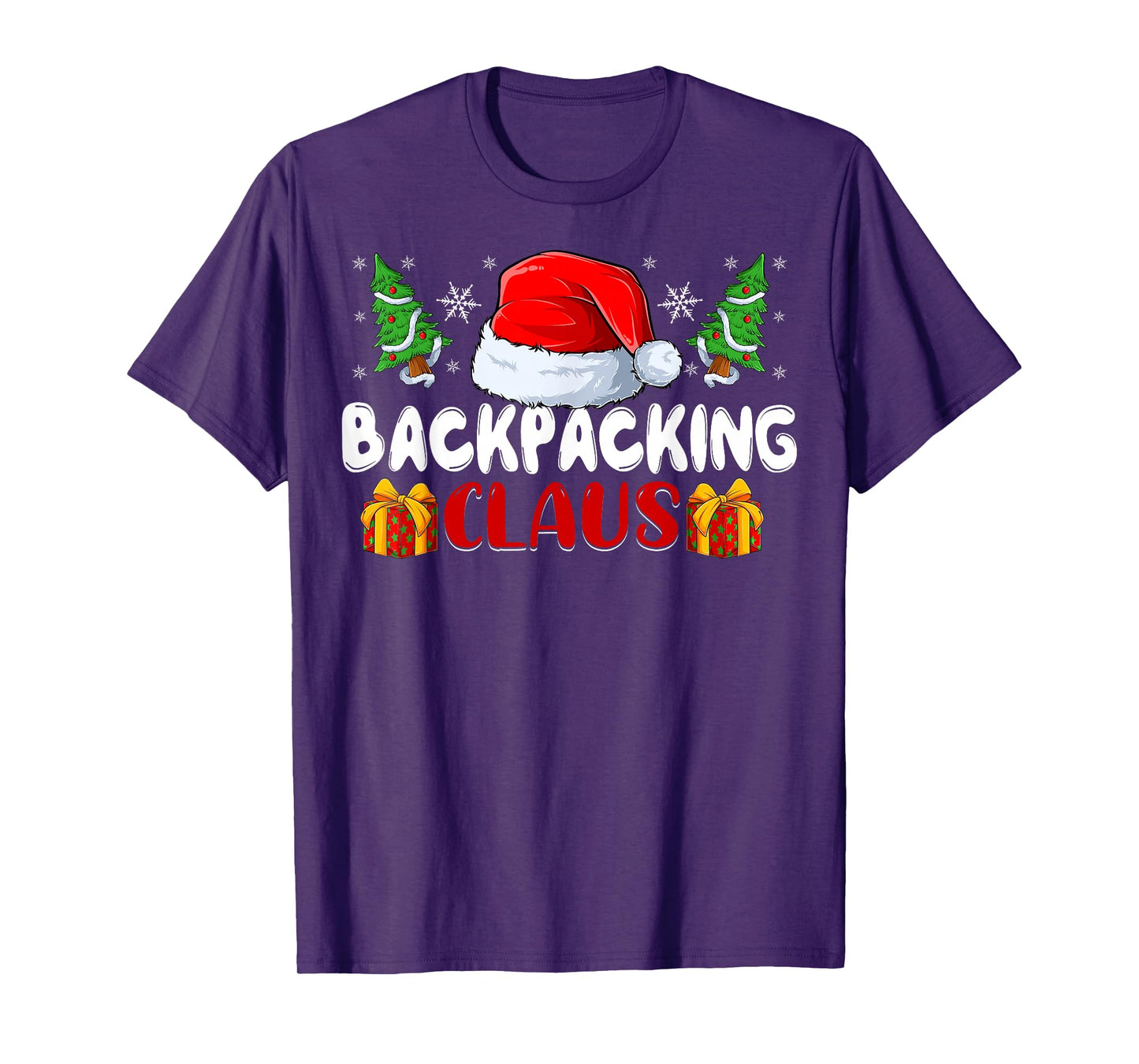 Backpacking Claus - Outdoor Camping Santa Hat Christmas T-Shirt
