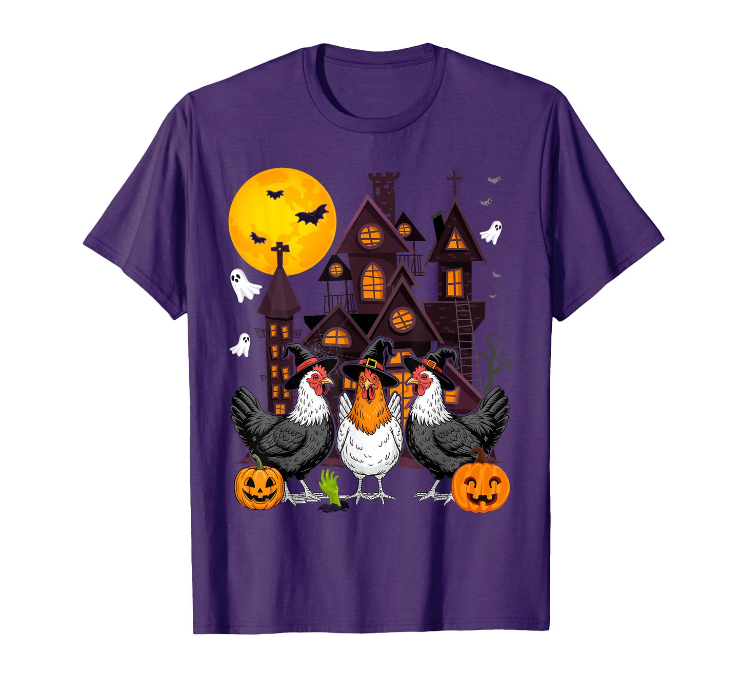 Chicken Witches Funny Halloween Spooky Season Chickens T-Shirt