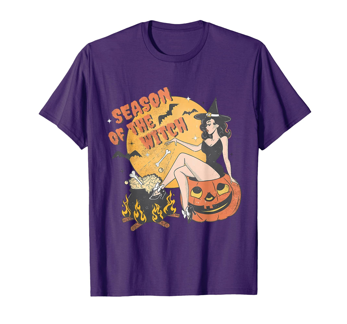 Season of The Witch Fall Trendy Spooky Vintage Halloween T-Shirt