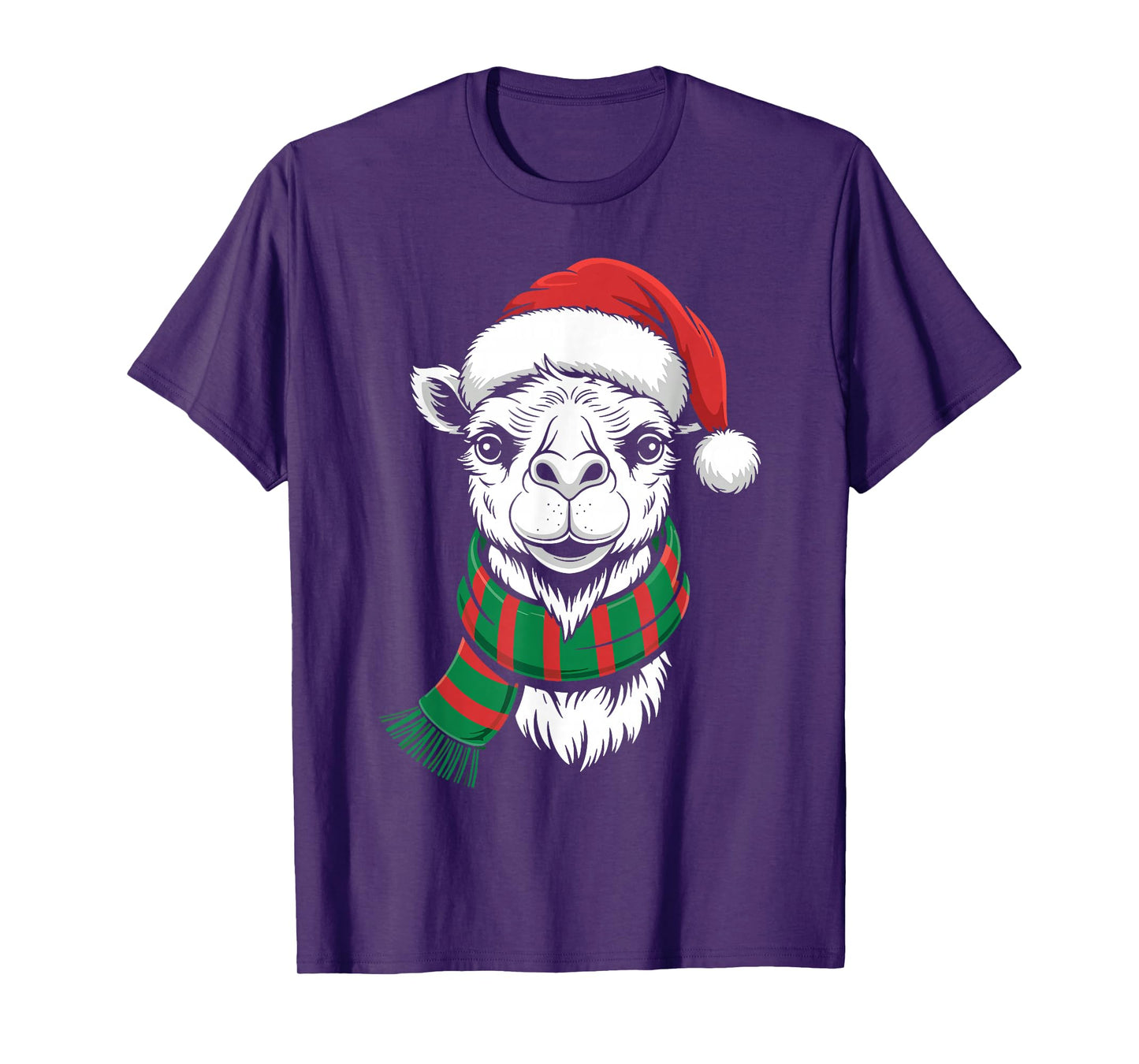 Camel Xmas Santa Hat Scarf Christmas Costume T-Shirt