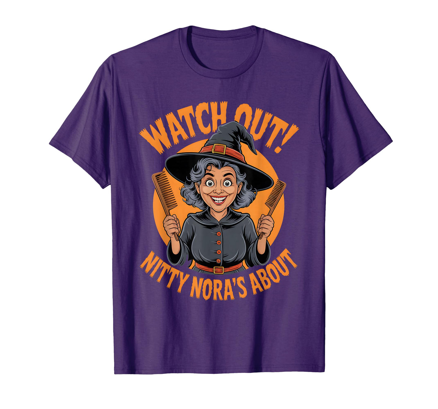 Funny Halloween Witch Nitty Nora Nit Nurse Outfit T-Shirt