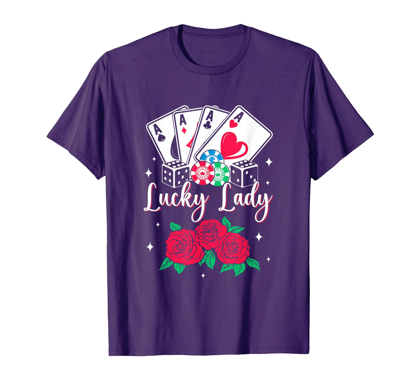 Lucky Lady Poker Player Gambling Casino Design Women T-Shirt
