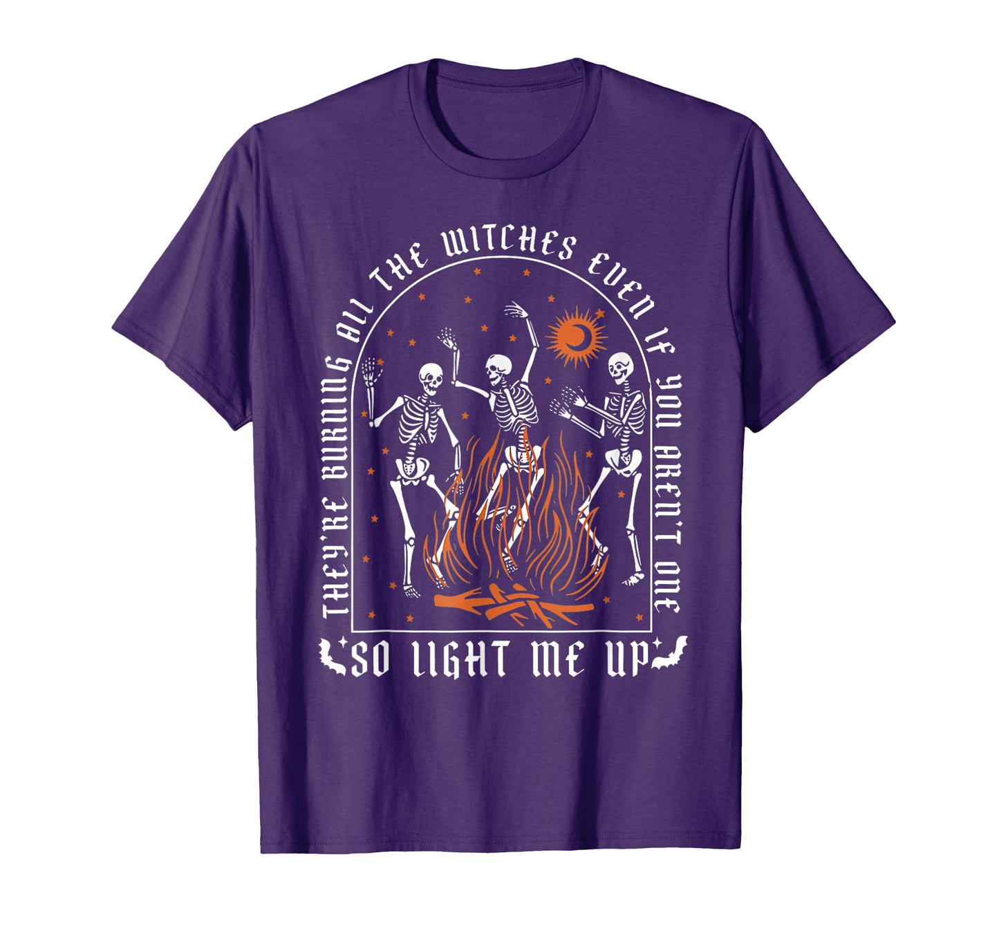 They're Burning All The Witches Halloween Skeleton Dancing T-Shirt