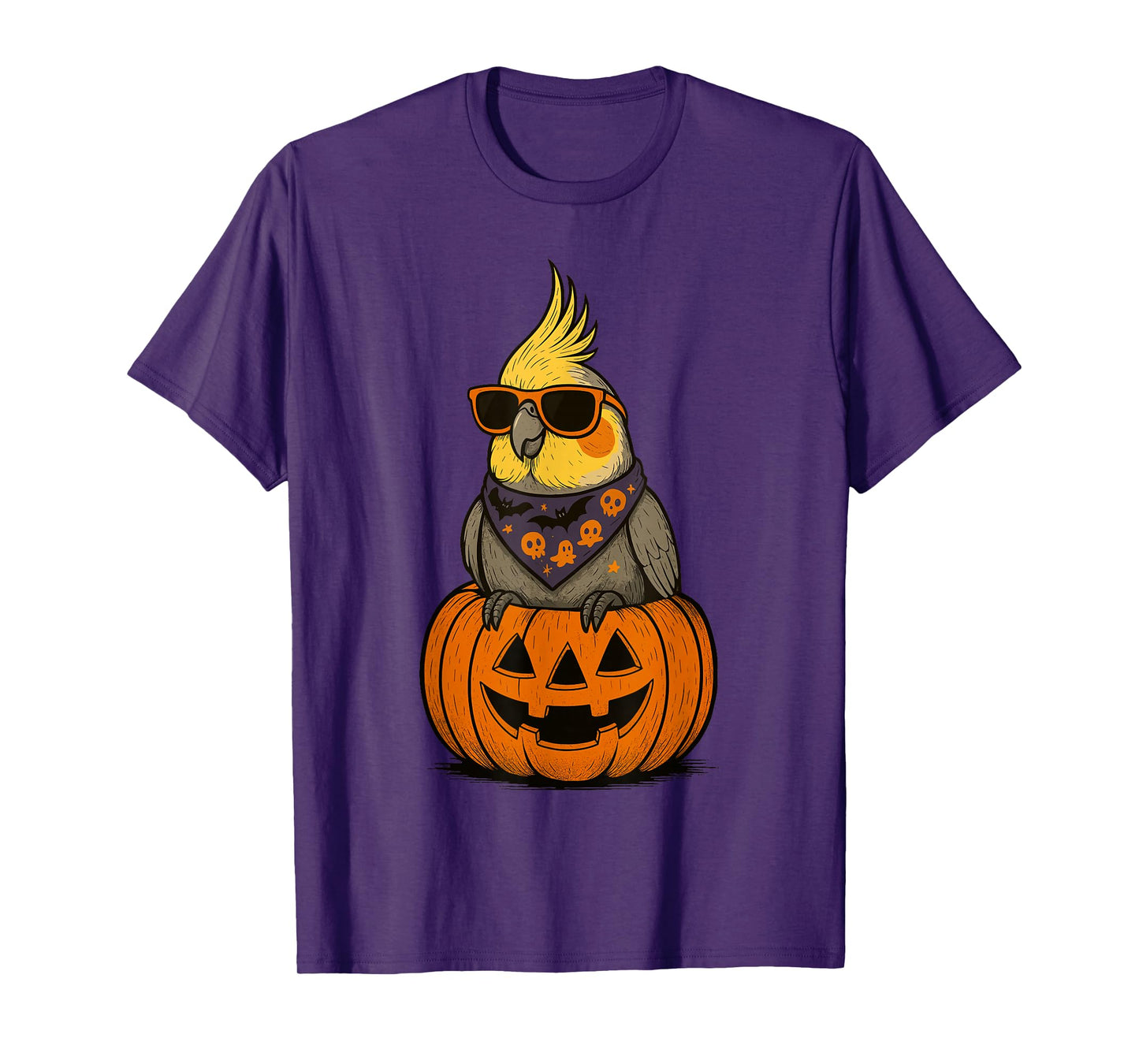 Spooky Cockatiel Pumpkin Halloween Parrot Lover T-Shirt