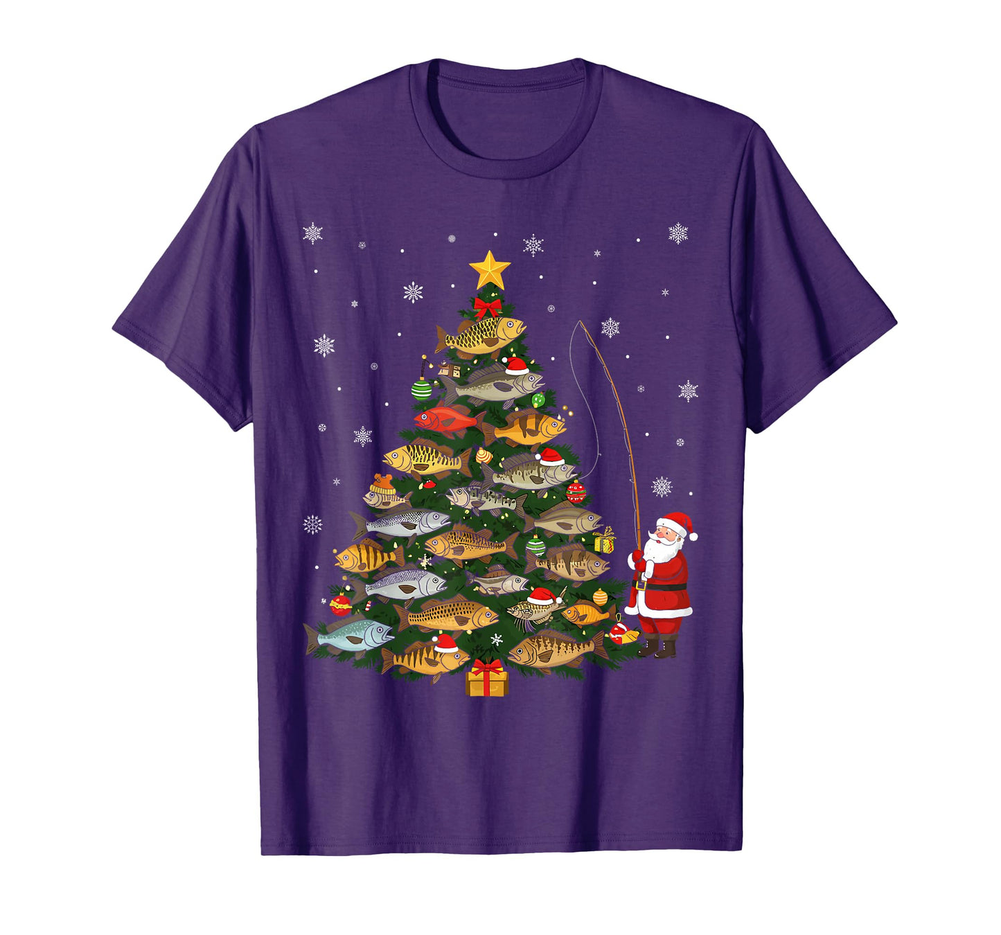 Christmas Bass Fishing Humor Fisherman Gifts for Fish Lovers T-Shirt
