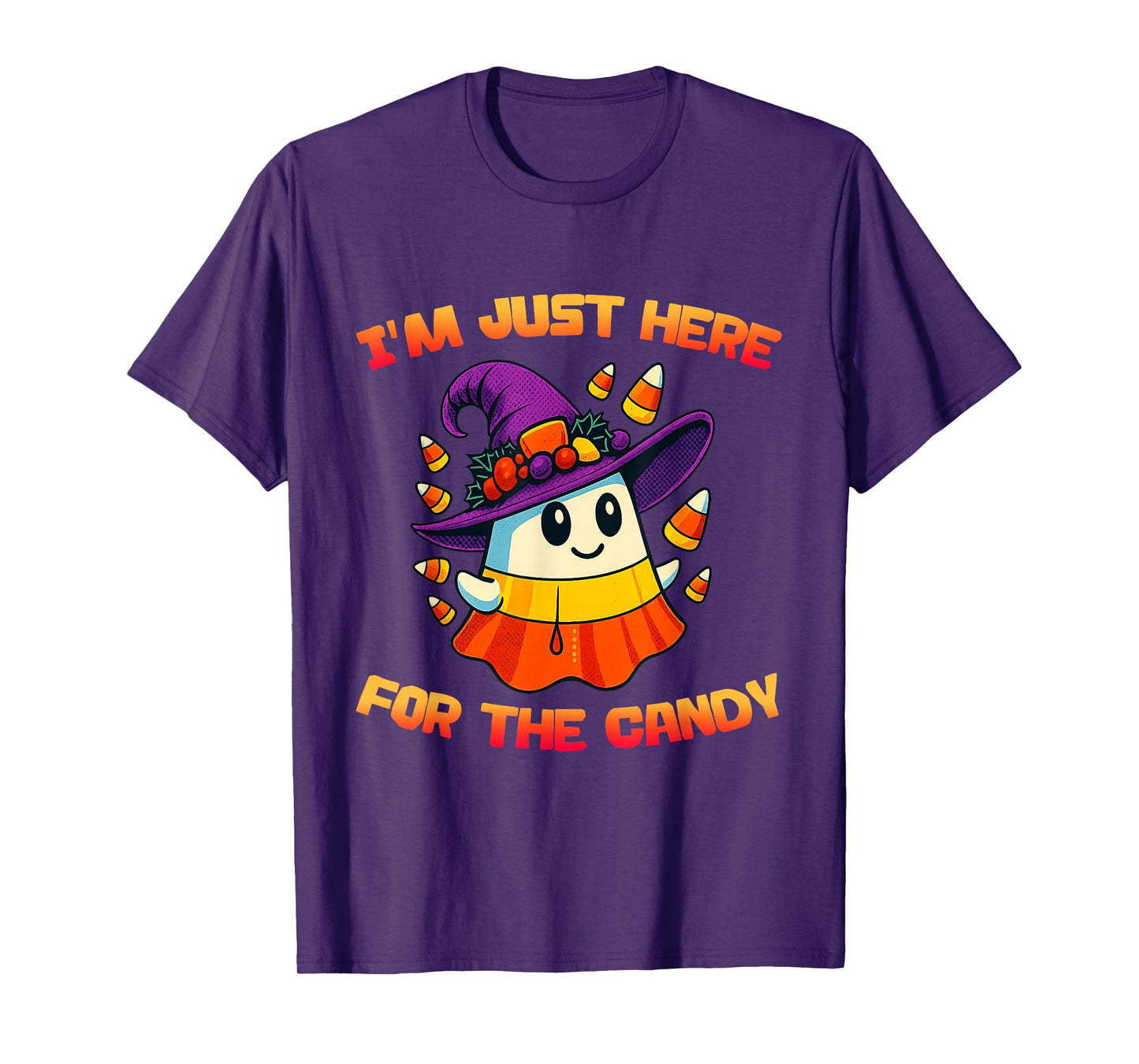 I’m Just Here for The Candy Funny Halloween Candy Corn Witch T-Shirt
