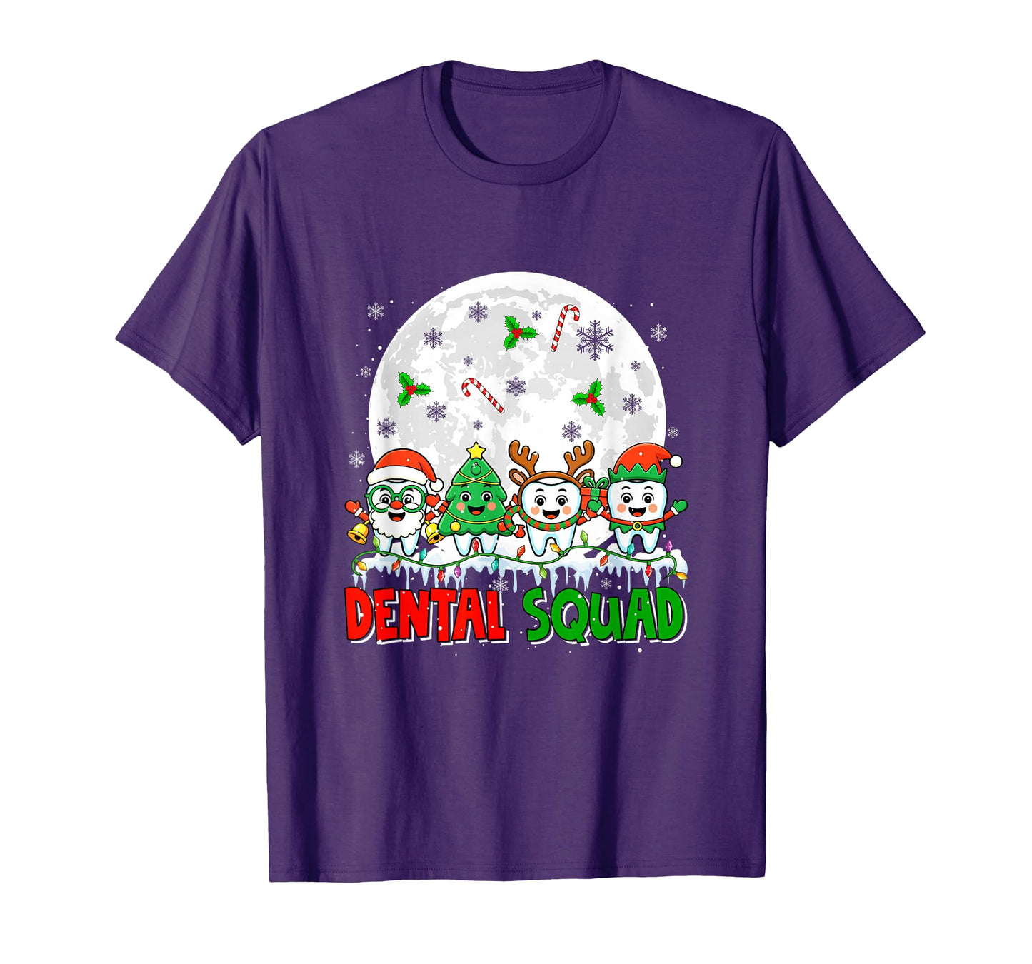 Dental Squad Santa Reindeer Xmas Tree Teeth Dentist T-Shirt